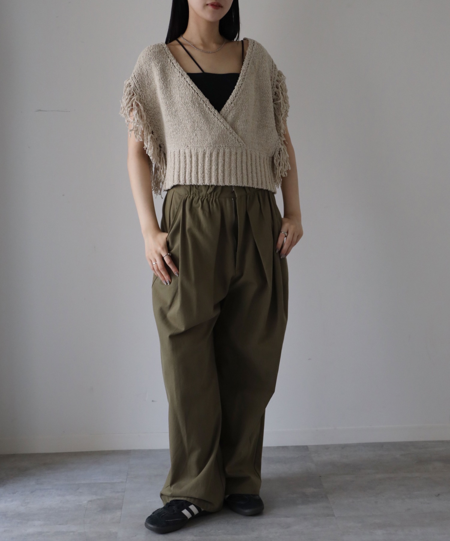 model：164cm. 着用サイズ：FREE