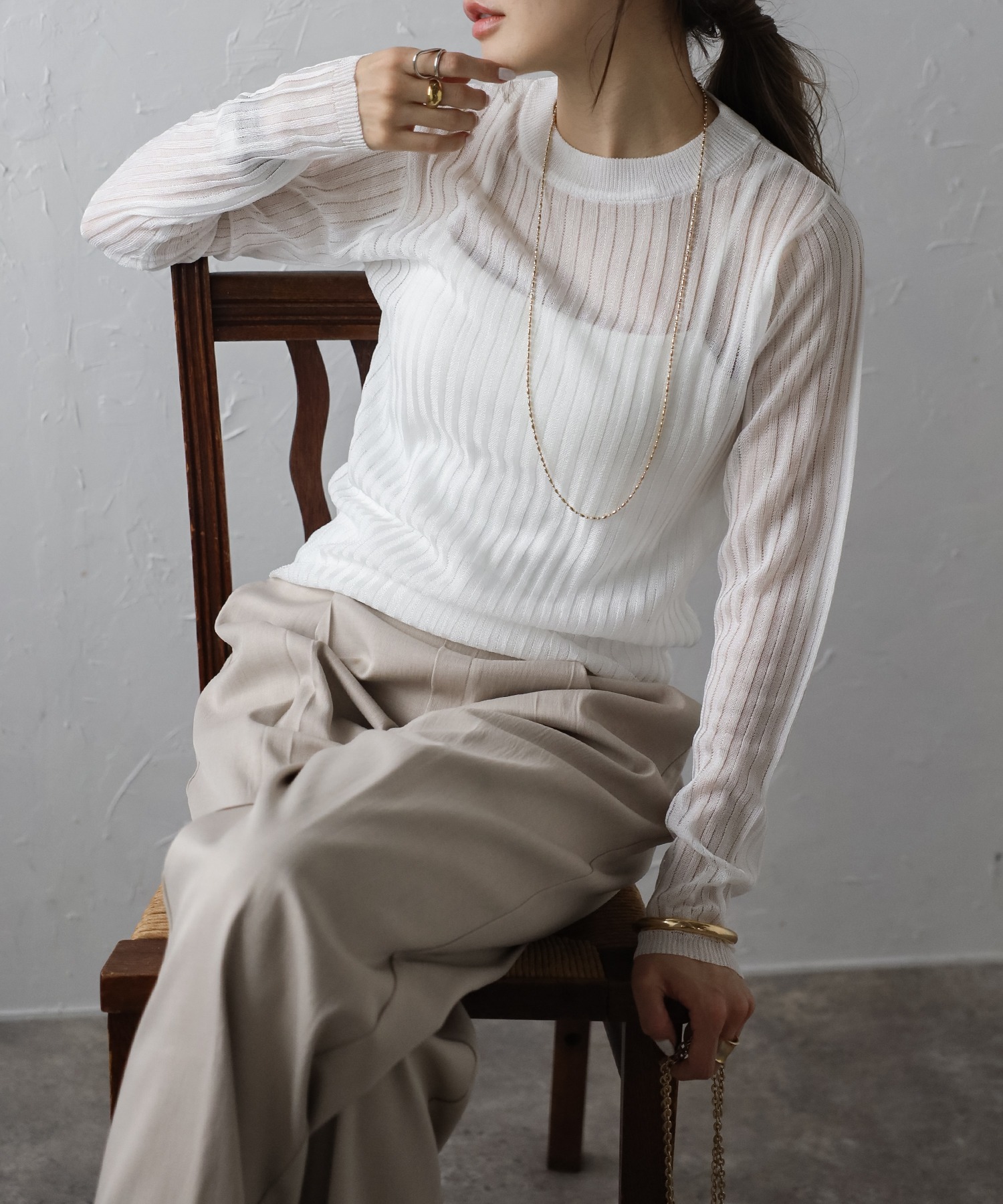 model：H165 着用サイズ：FREE