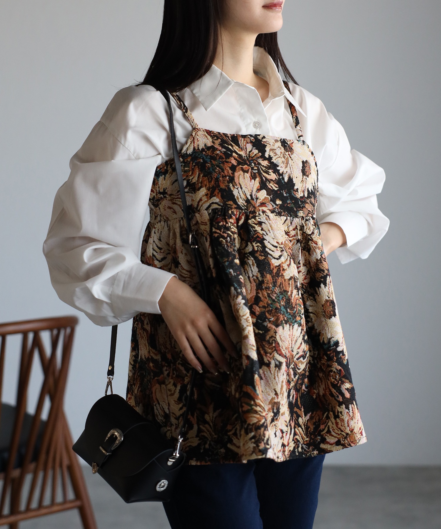 model：162cm 着用サイズ：F