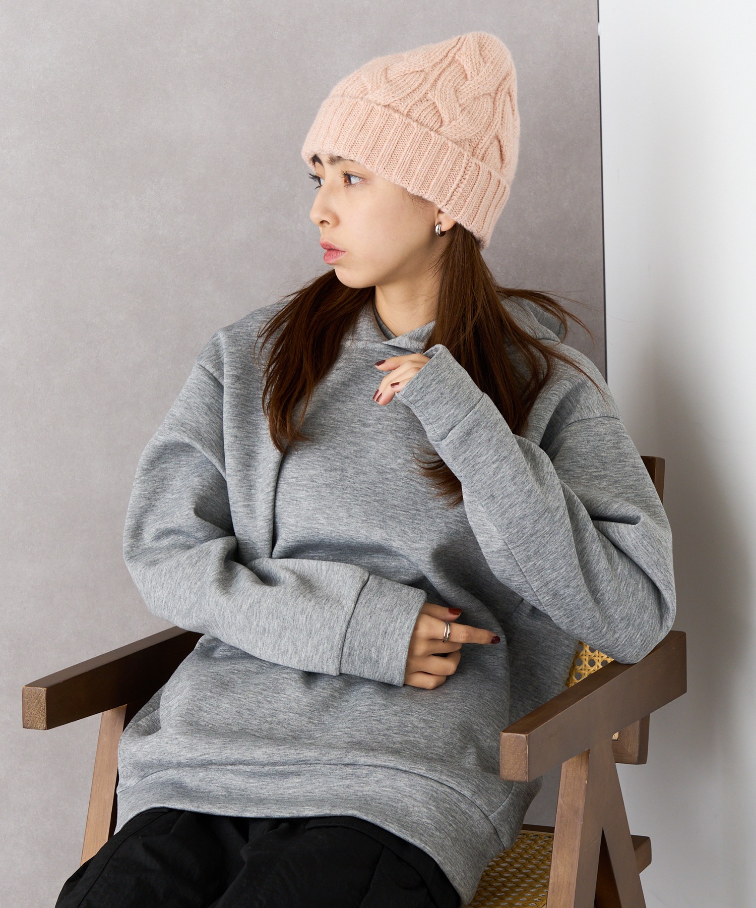 SETUP7】ニットキャップ 24FKL-01TR プレミアムカシミヤ100％ トップ