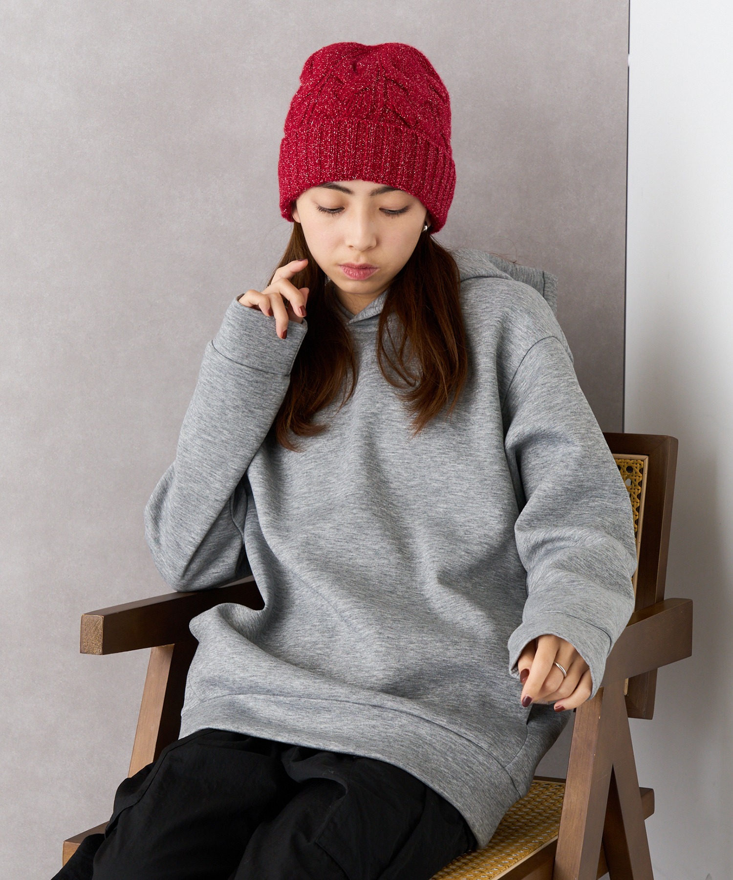 SETUP7】ニットキャップ 24FKL-01TR プレミアムカシミヤ100％ トップ