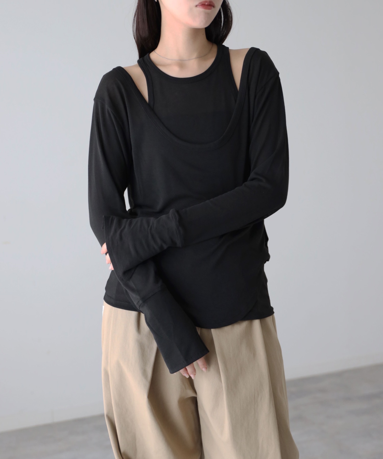 model：164cm. 着用サイズ：FREE