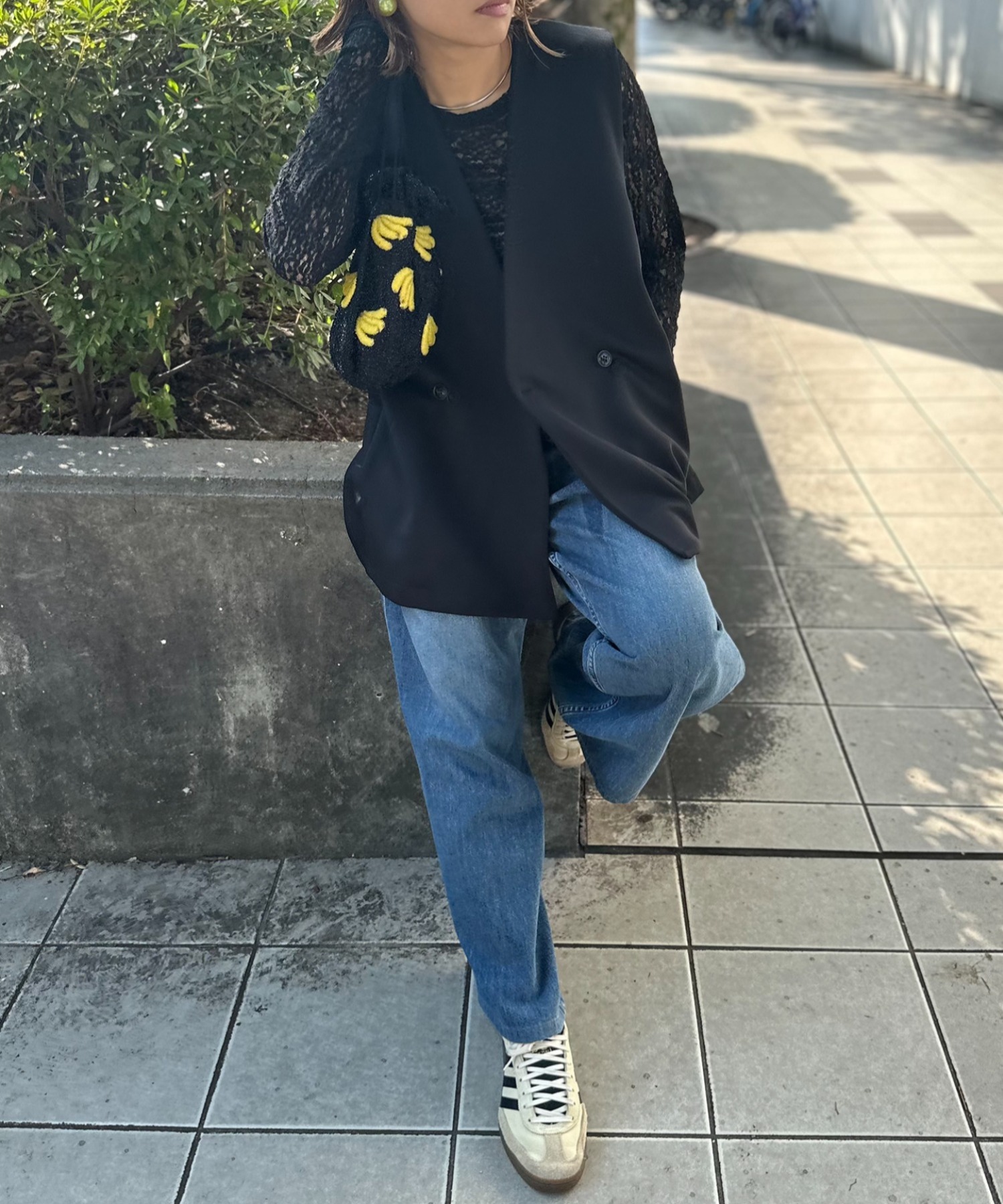 ブラック（ブラック×ブラックステッチ）
model:154cm 着用サイズ:FREE