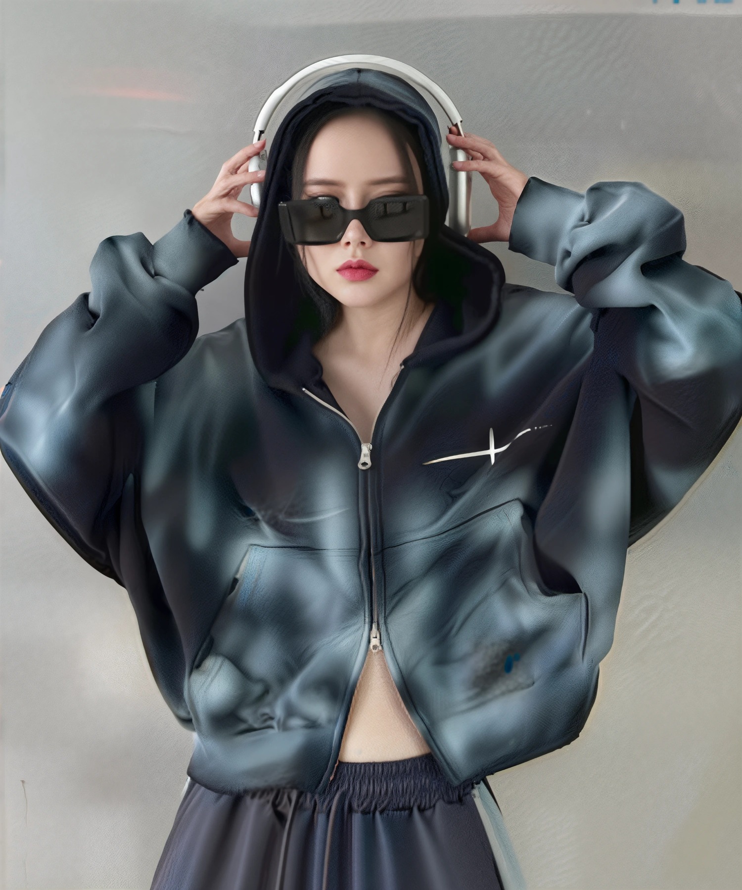 A'GEM/9 × .kom 『ARULE/アルール』TOTAL ANARCHY Cropped Zip Hoodie