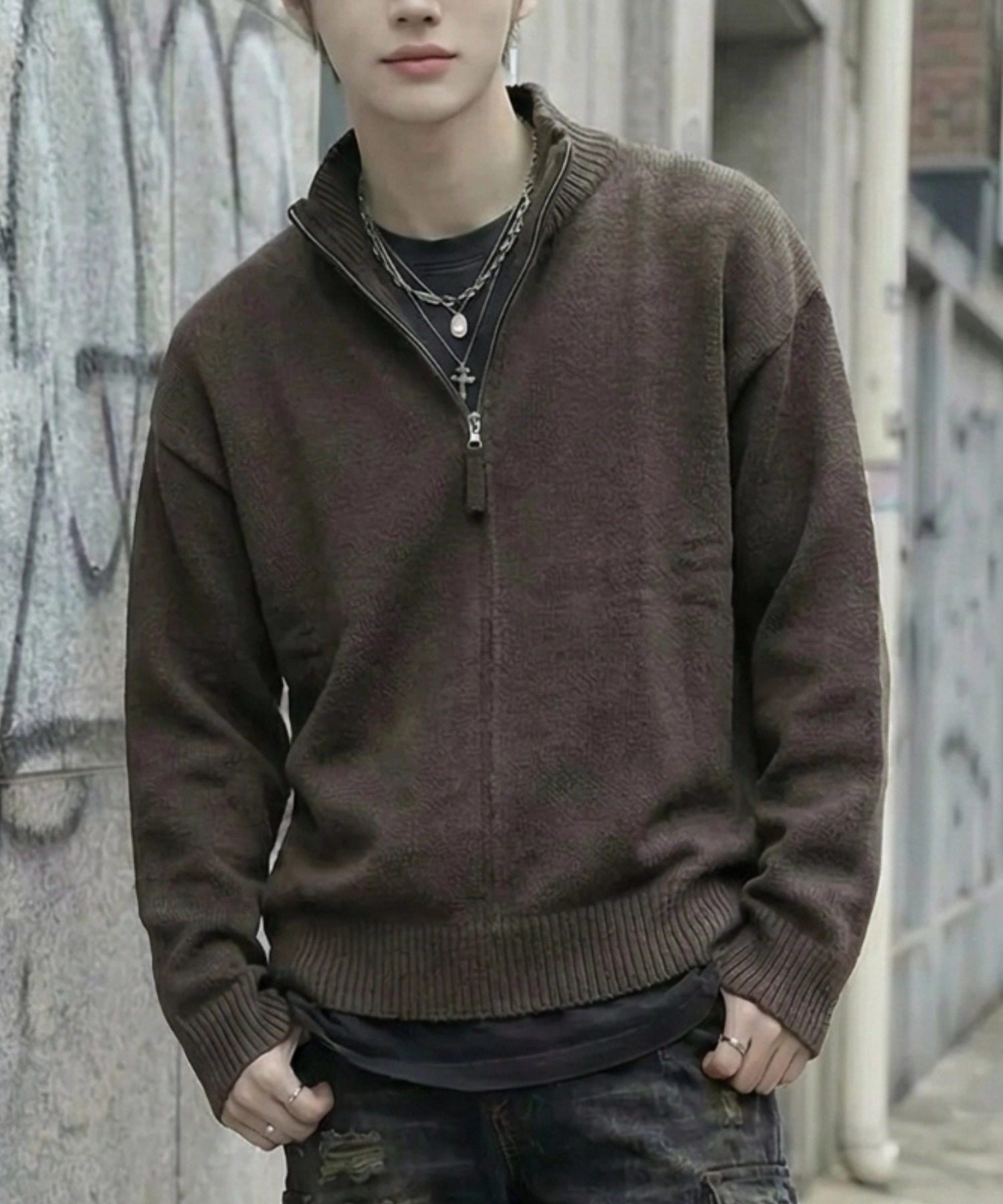 A'GEM/9 × .kom 『BENUSTA /ベヌスタ』ジップハイネックニットジップ