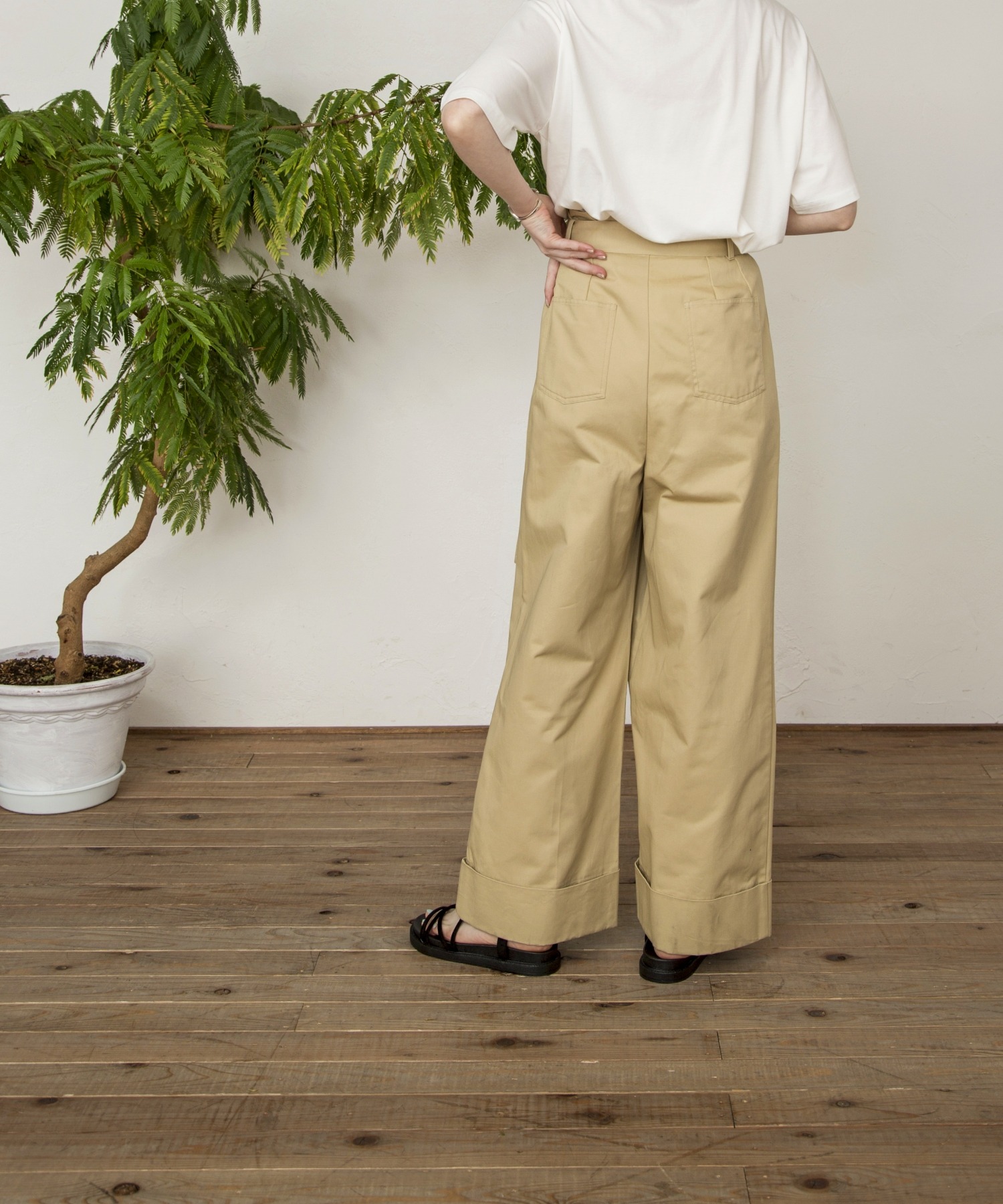 ウエストタックワイドパンツ Kari Lili Retro Girl Online Store レトロガールオンラインストア