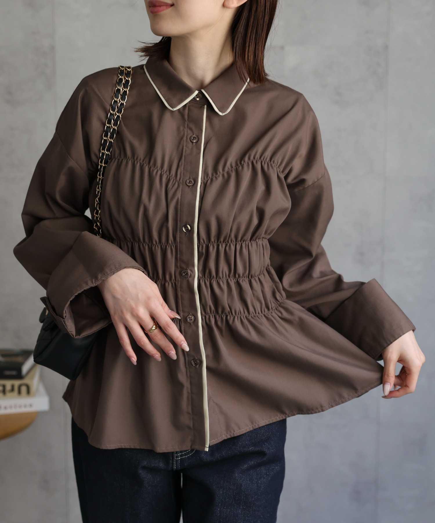 model：162cm 着用サイズ：F