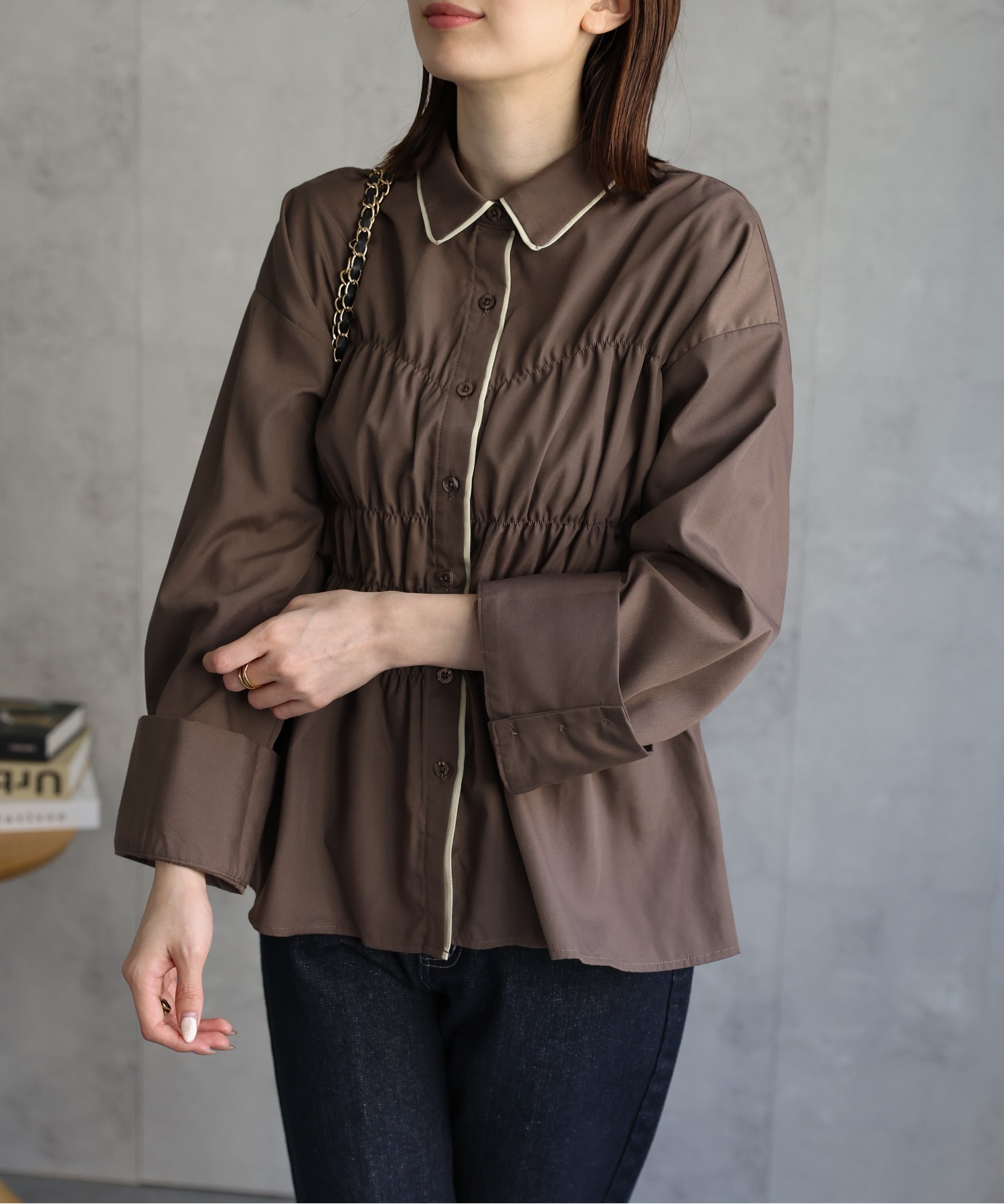 model：162cm 着用サイズ：F