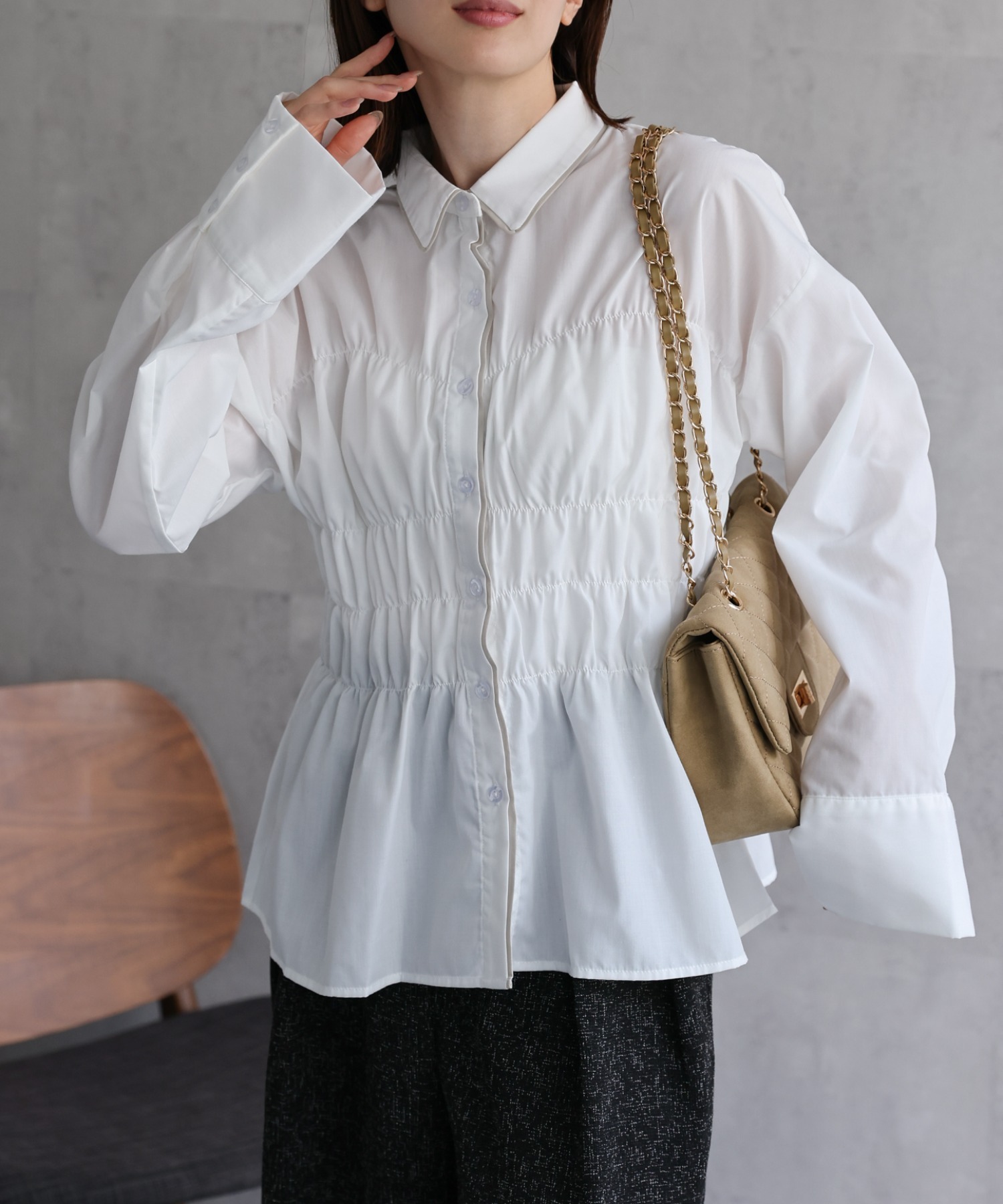model：162cm 着用サイズ：F