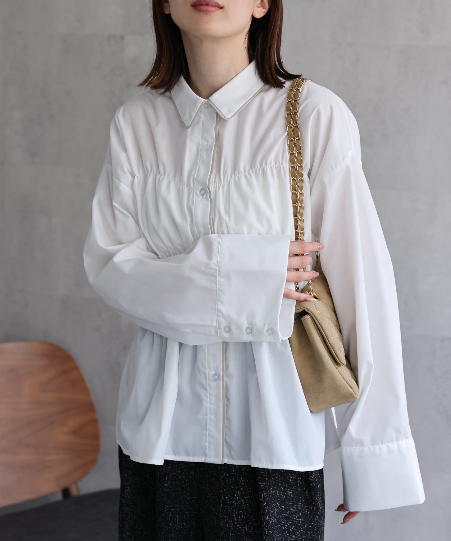 model：162cm 着用サイズ：F