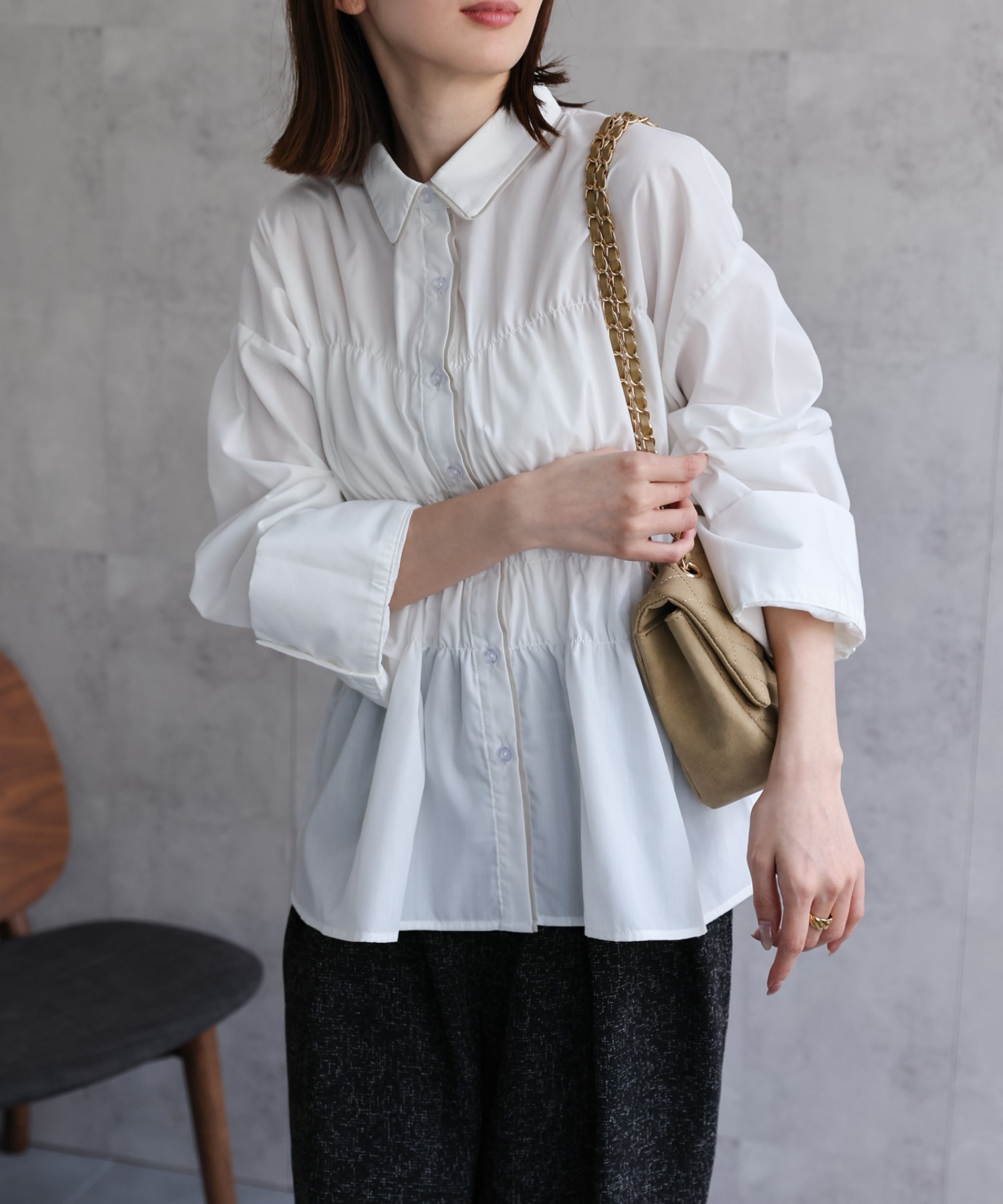 model：162cm 着用サイズ：F