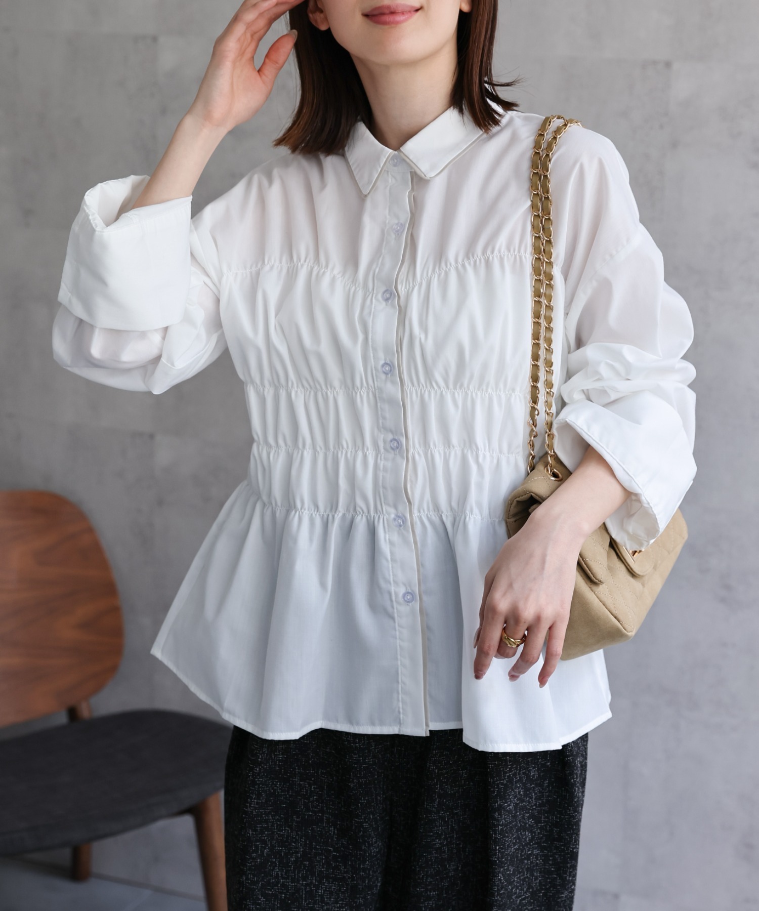 model：162cm 着用サイズ：F