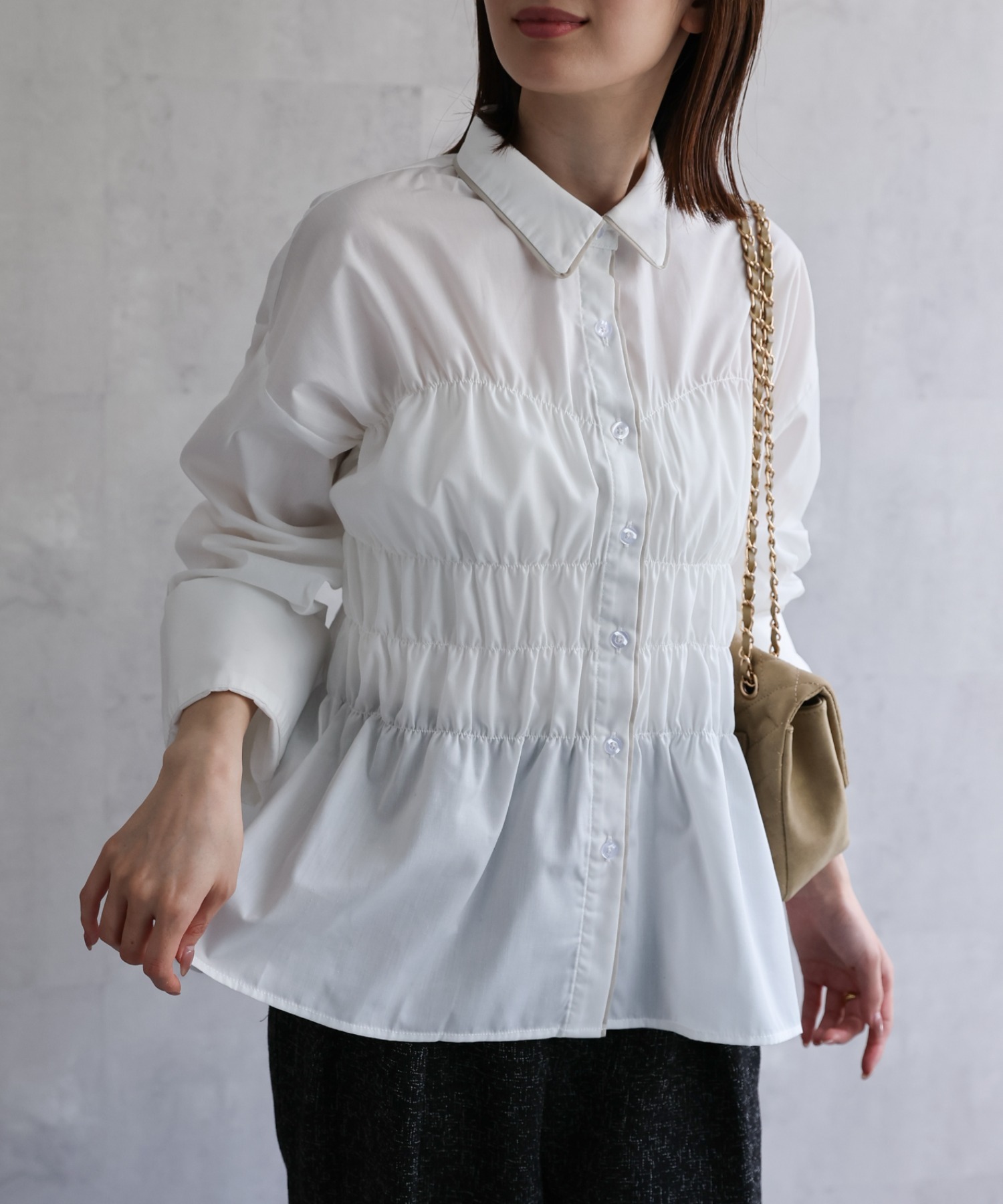 model：162cm 着用サイズ：F