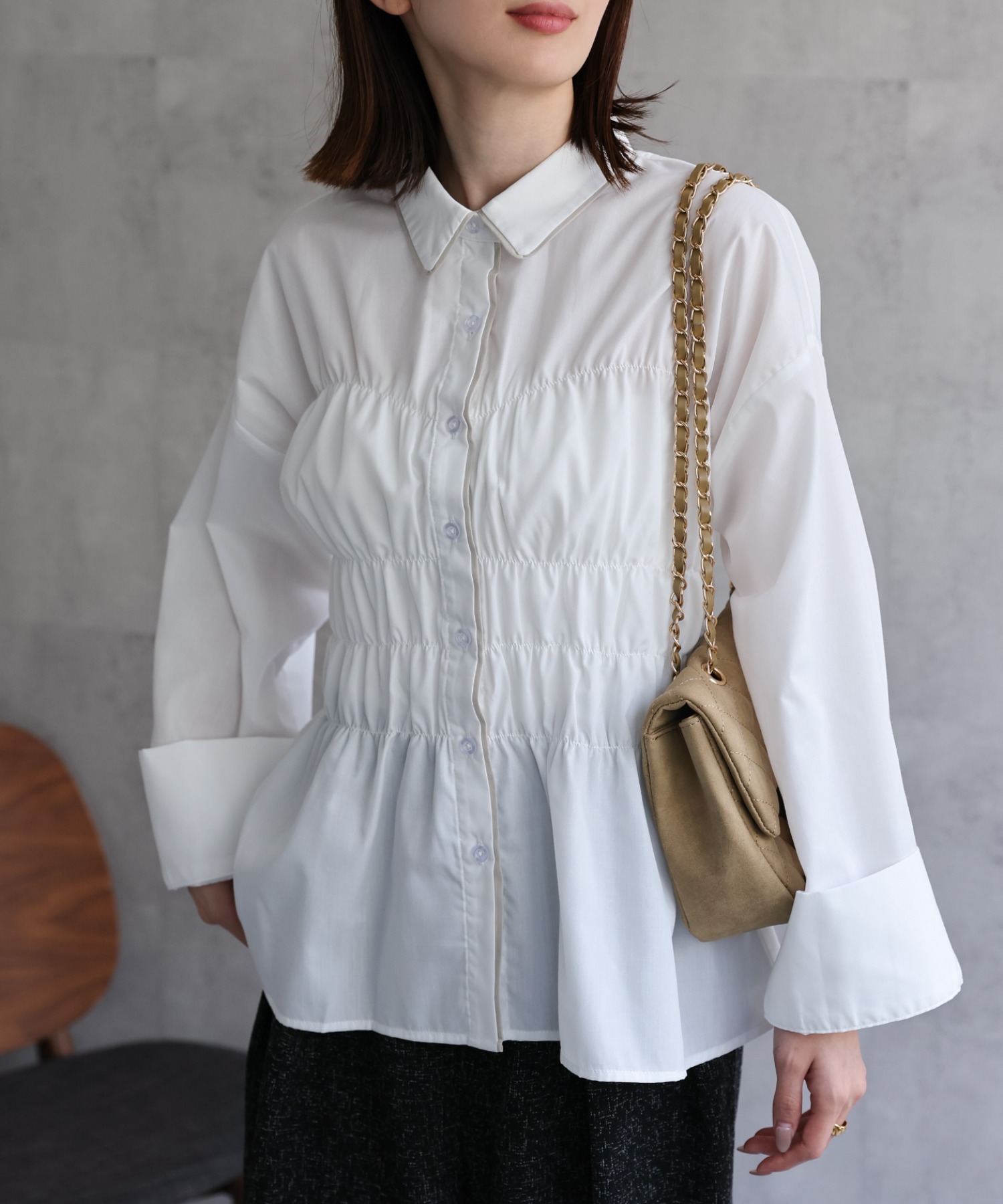 model：162cm 着用サイズ：F