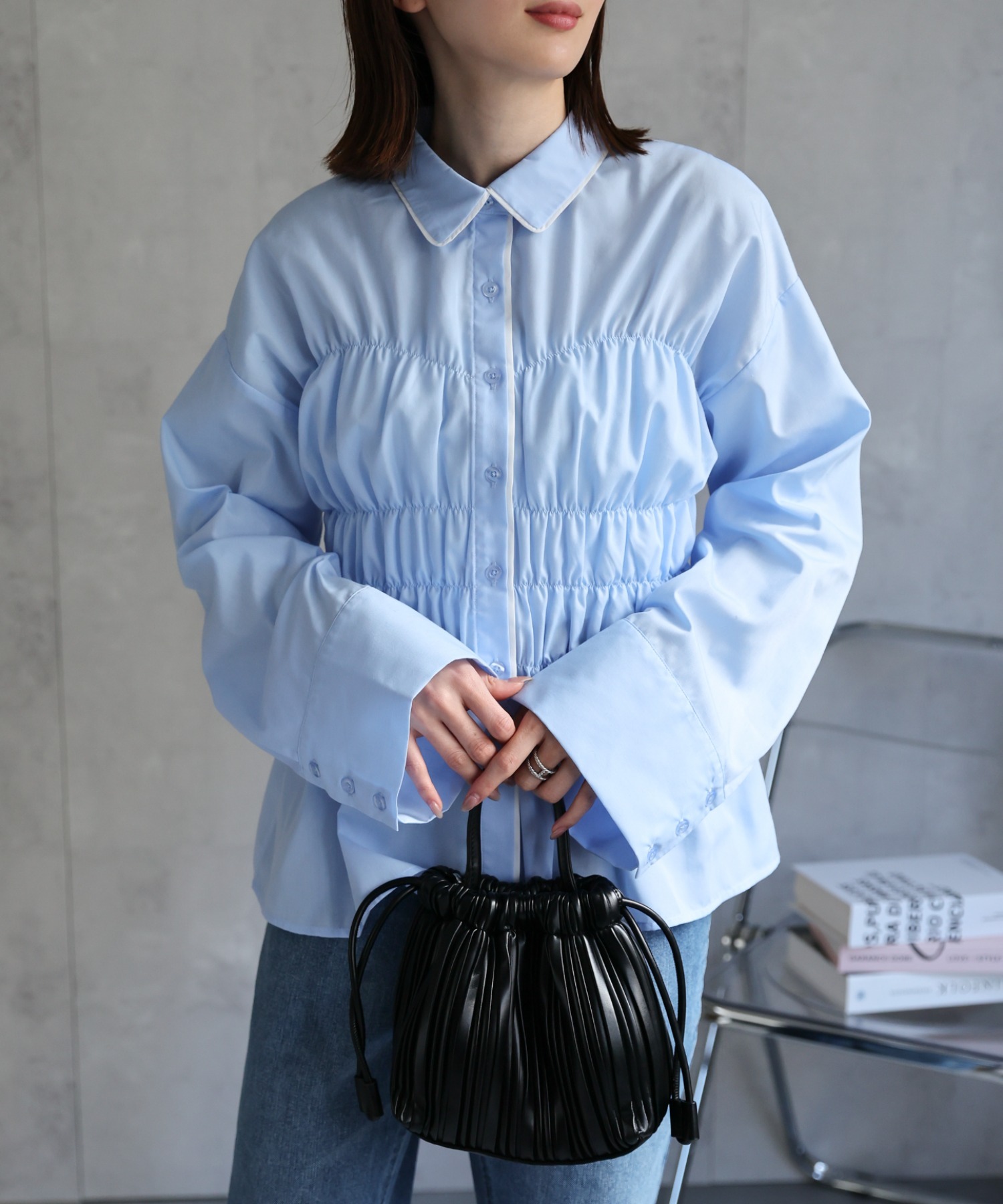 model：162cm 着用サイズ：F