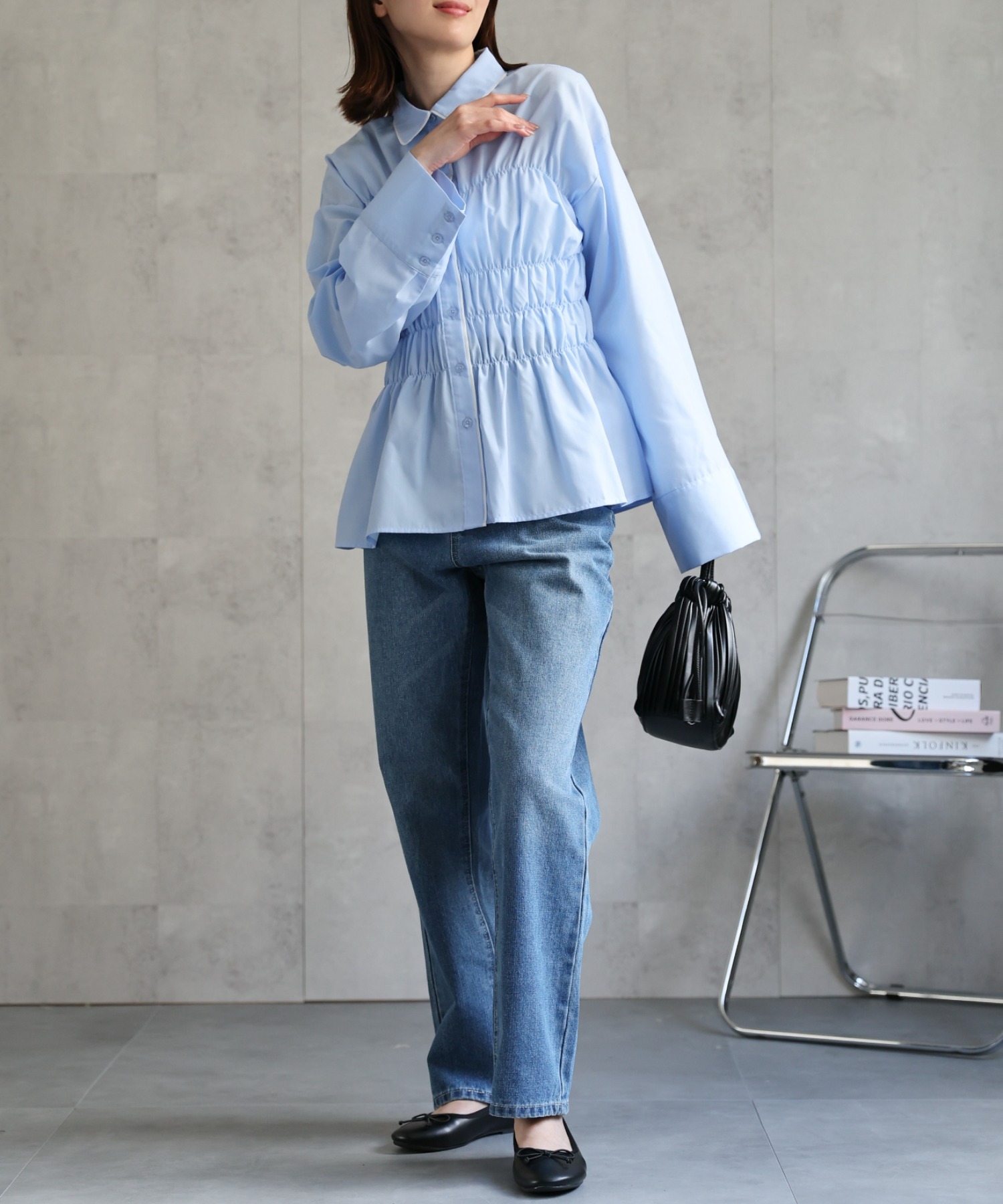 model：162cm 着用サイズ：F