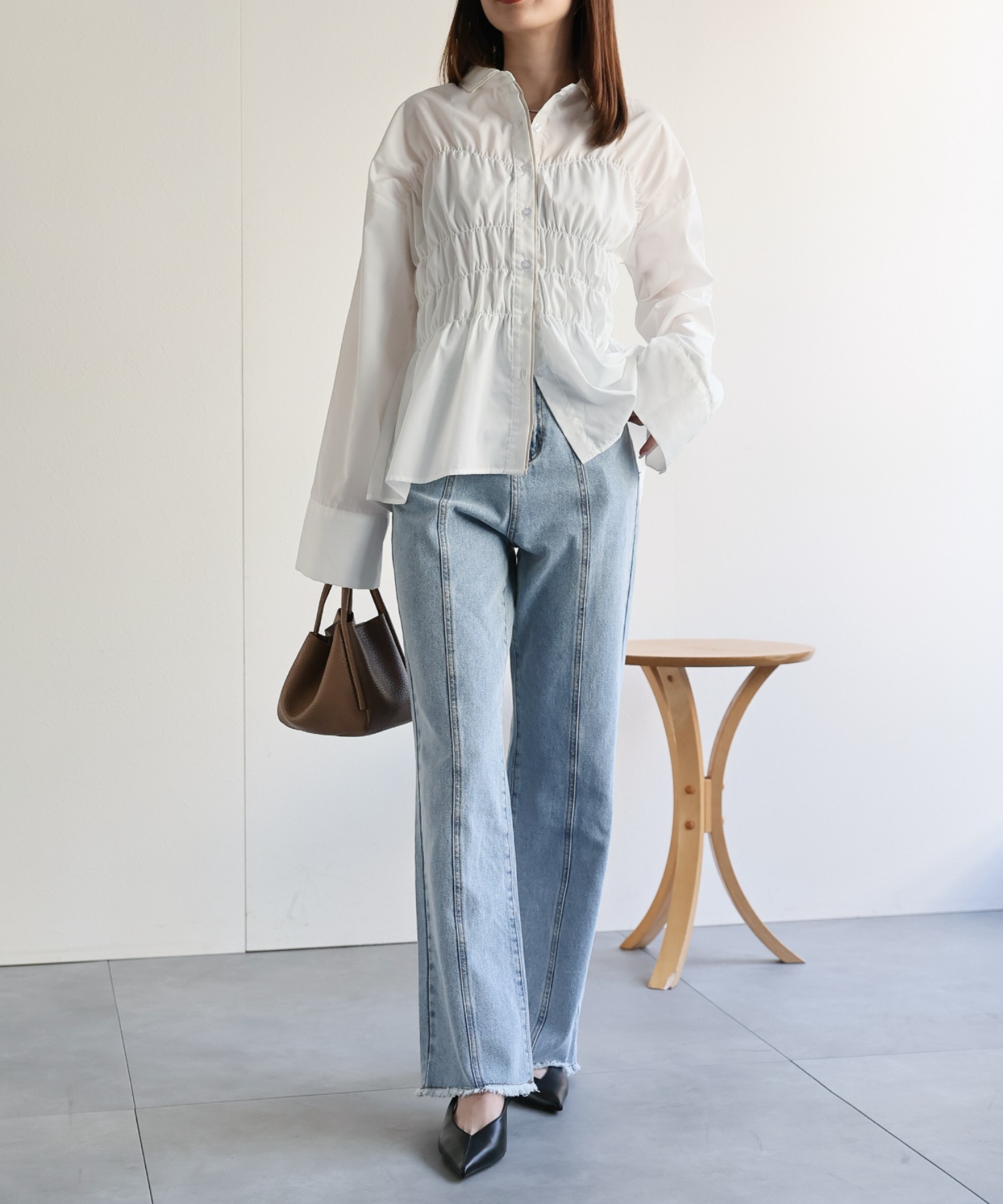 model：162cm 着用サイズ：F