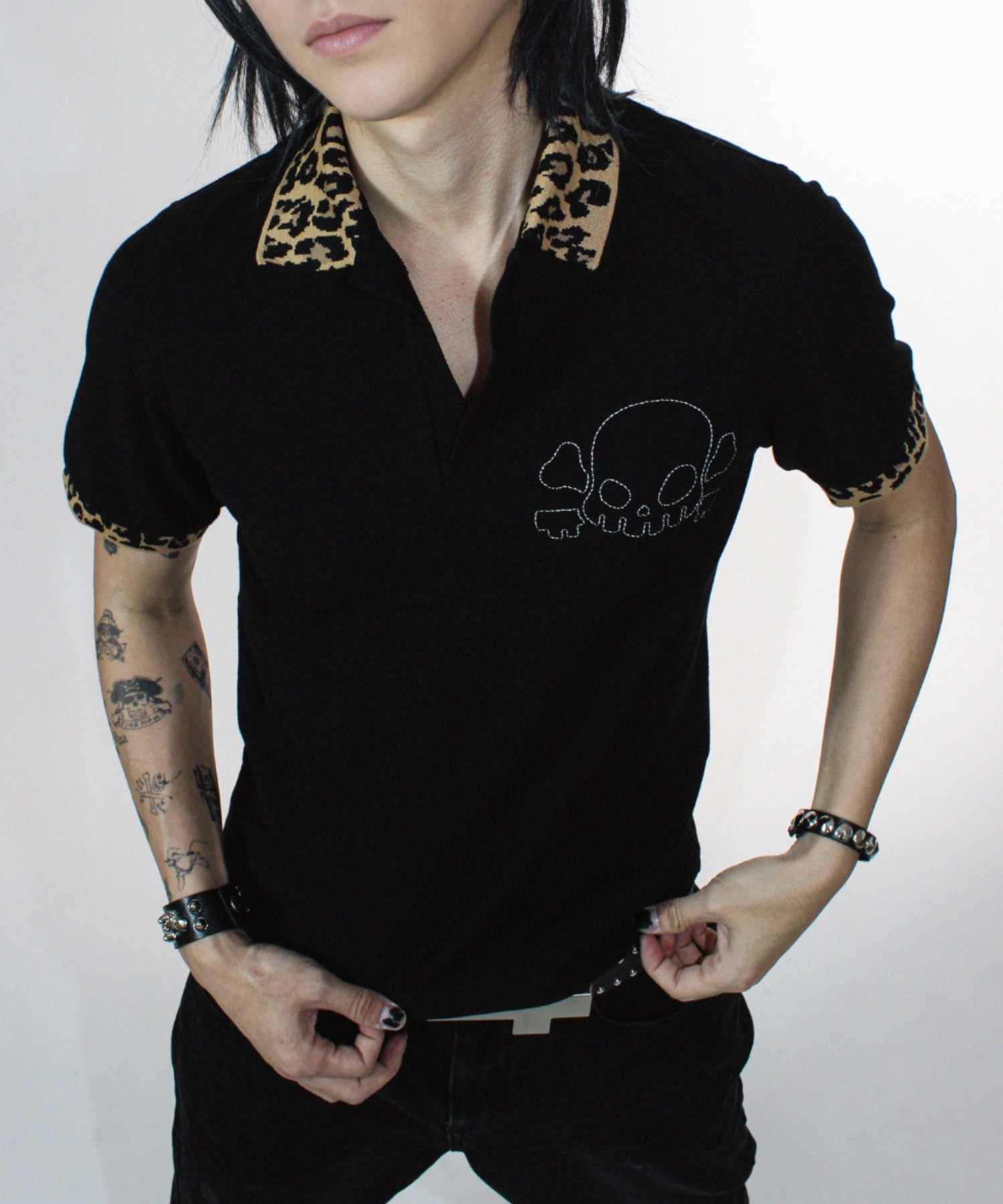 A'GEM/9 × .kom 『KEYMISERY/キーミザリー』Leopard Crop PK T-shirt