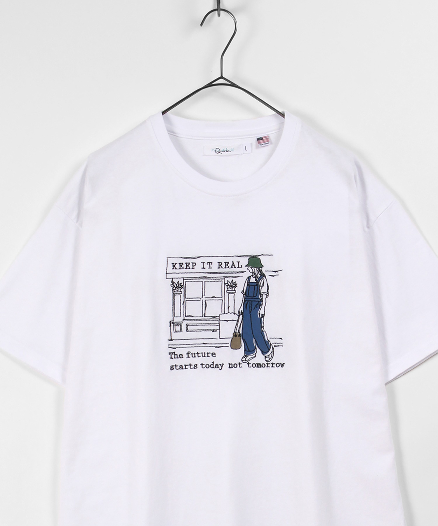 ラフ画 イラスト刺繍 グラフィック プリントtシャツ Usaコットン オーバーサイズ 半袖tシャツ 21spring