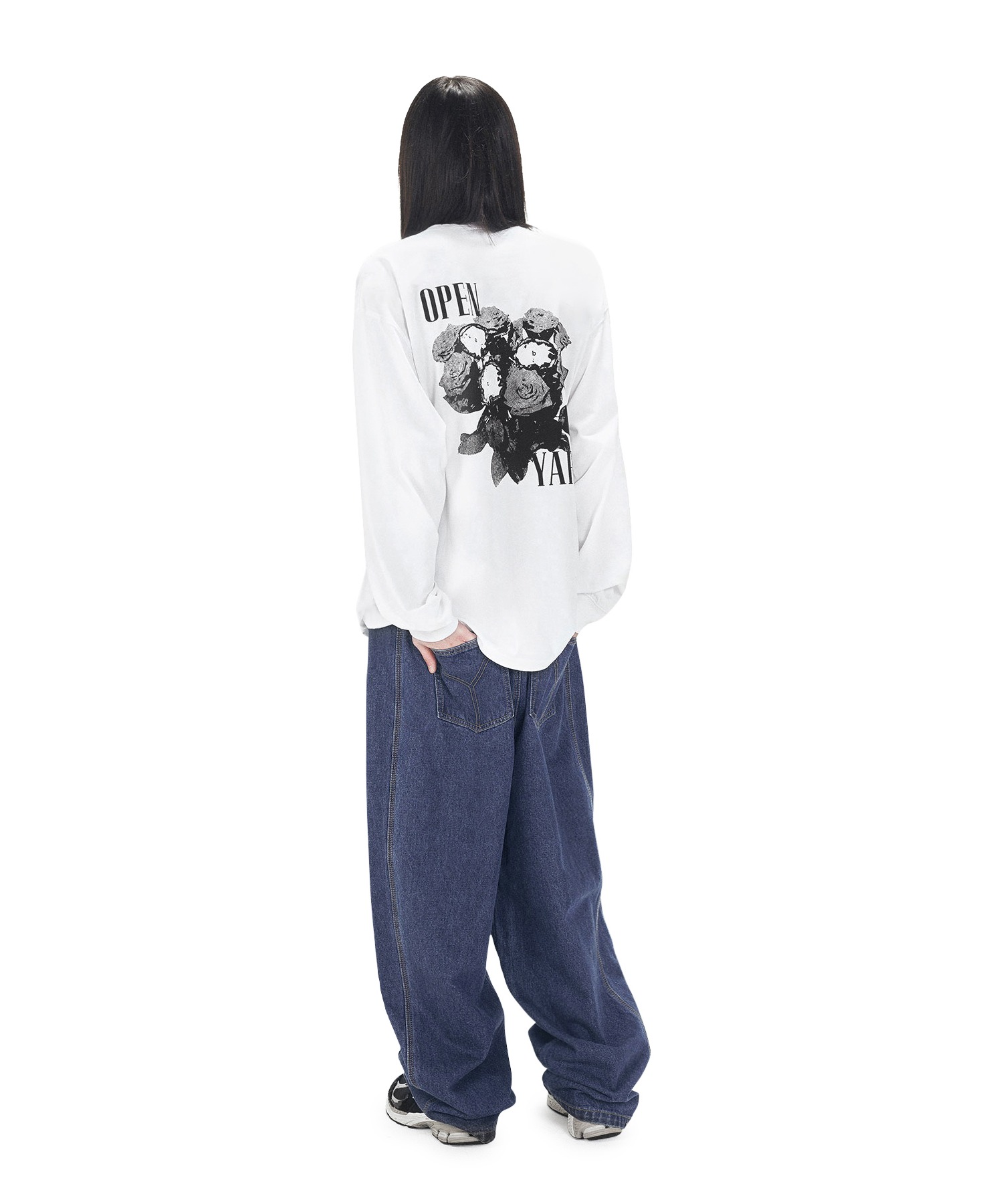 ★OY★ROSE OPYD LONG SLEEVE - WHITE★正規品/韓国直送料込 OY/オーワイ』 ROSE OPYD LONG SLEEVE/ローズデザインロゴ長袖