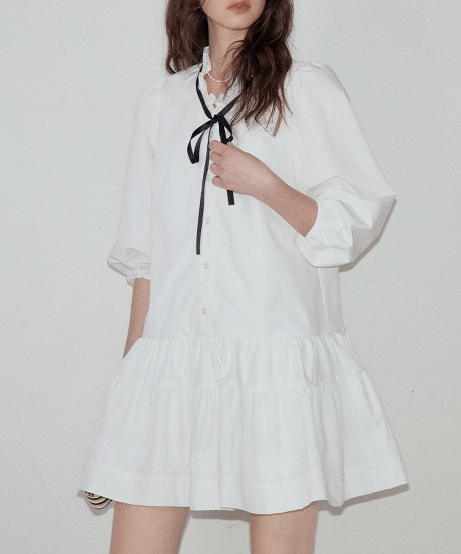 ドローストリング ノースリーブミニワンピース Fano Studios ドローストリング ノースリーブミニワンピース Fano Studios