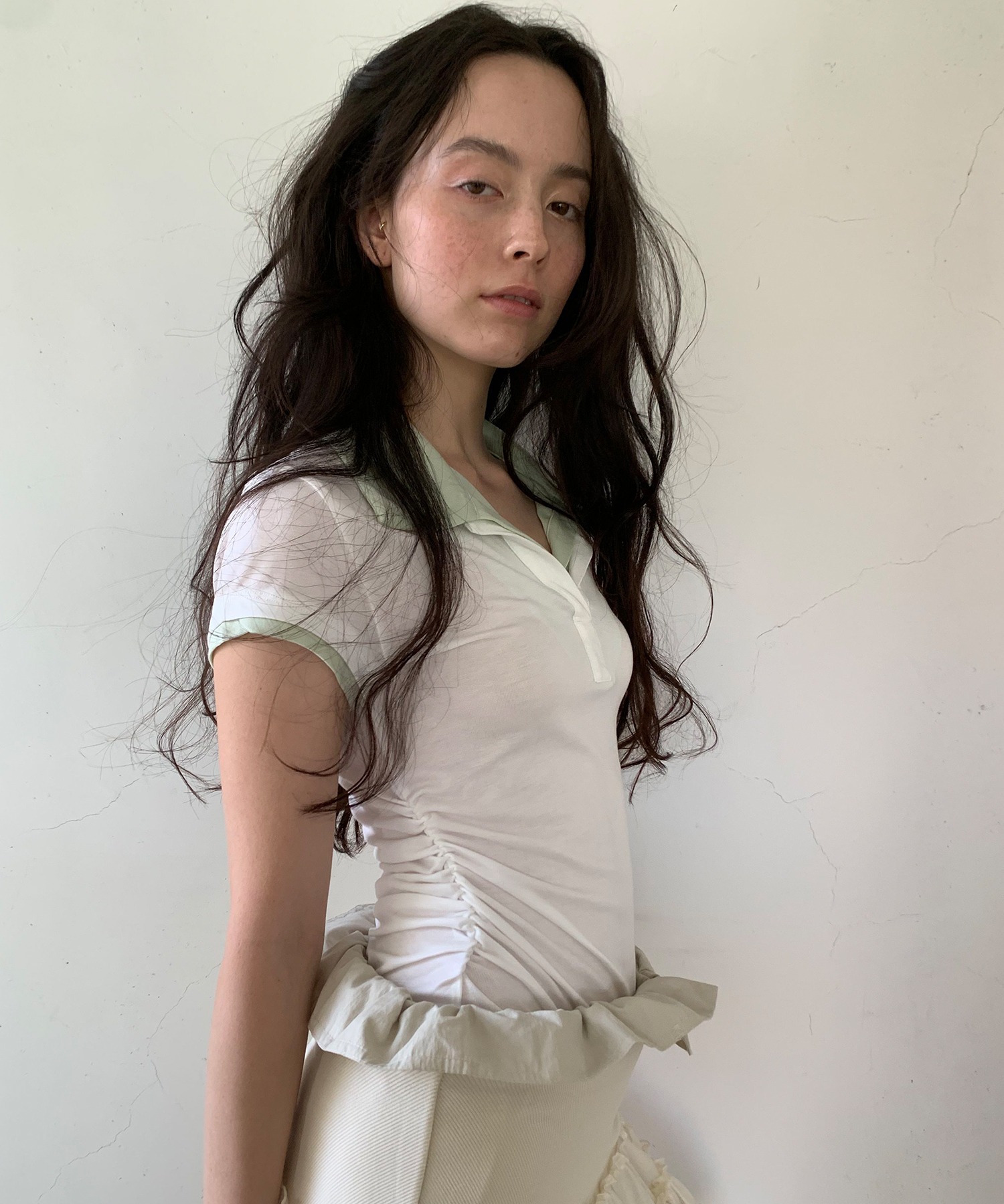 tシャツ 「LONSLAN」レイヤードポロTシャツ LONW25s050 レディース LONSLAN】レイヤードポロTシャツ LONW25s050-ファッション通販