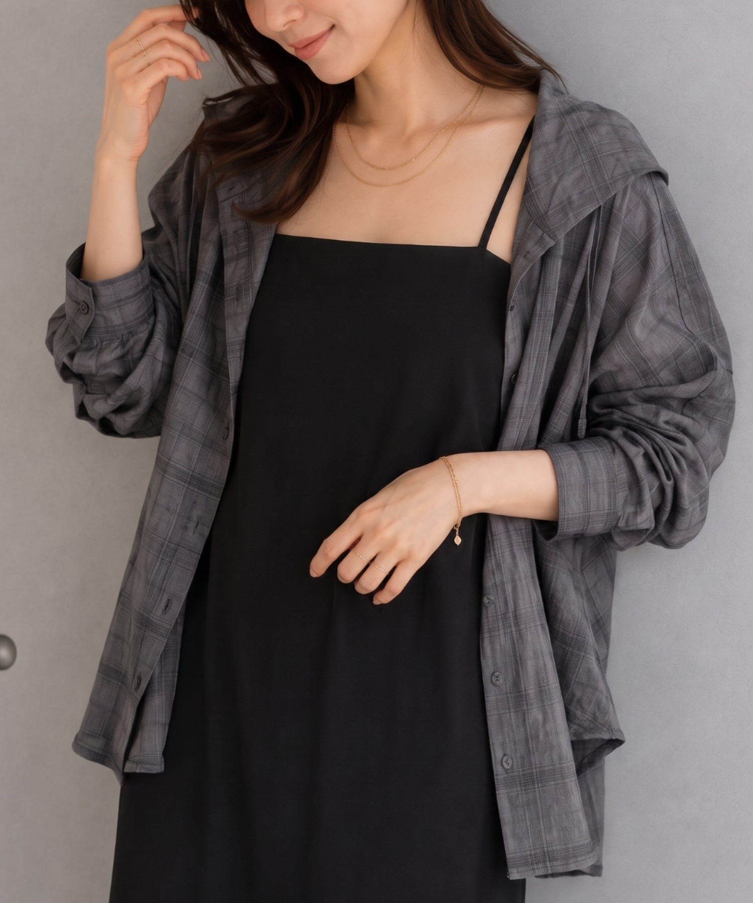 モデル身長：157cm
着用サイズ：FREE