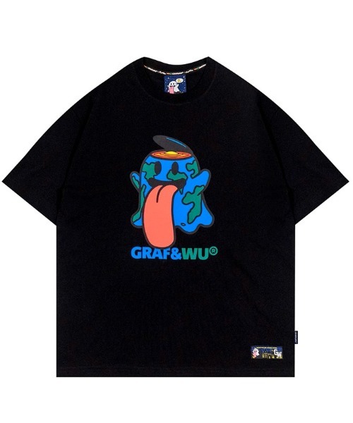 A'GEM/9 × .kom『GRAF&WU/グラフアンドウー』ゴーストキャラTシャツ 半袖カットソー  インポートセレクト│A'GEM/9×.KOM【公式】｜韓国・ストリートブランド通販サイト エージェムナイン ドットケーオーエム