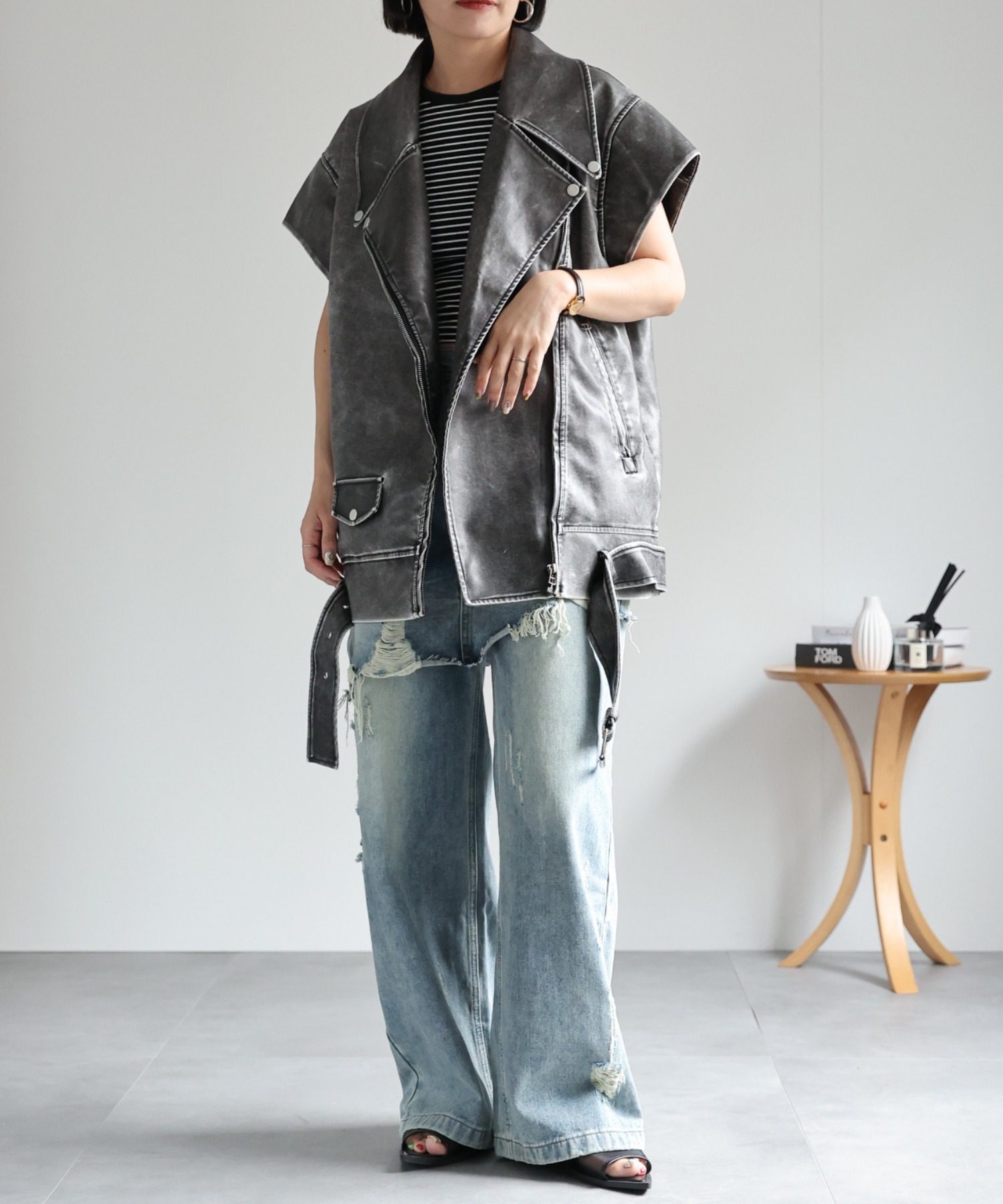 model:162㎝　着用サイズ：FREE