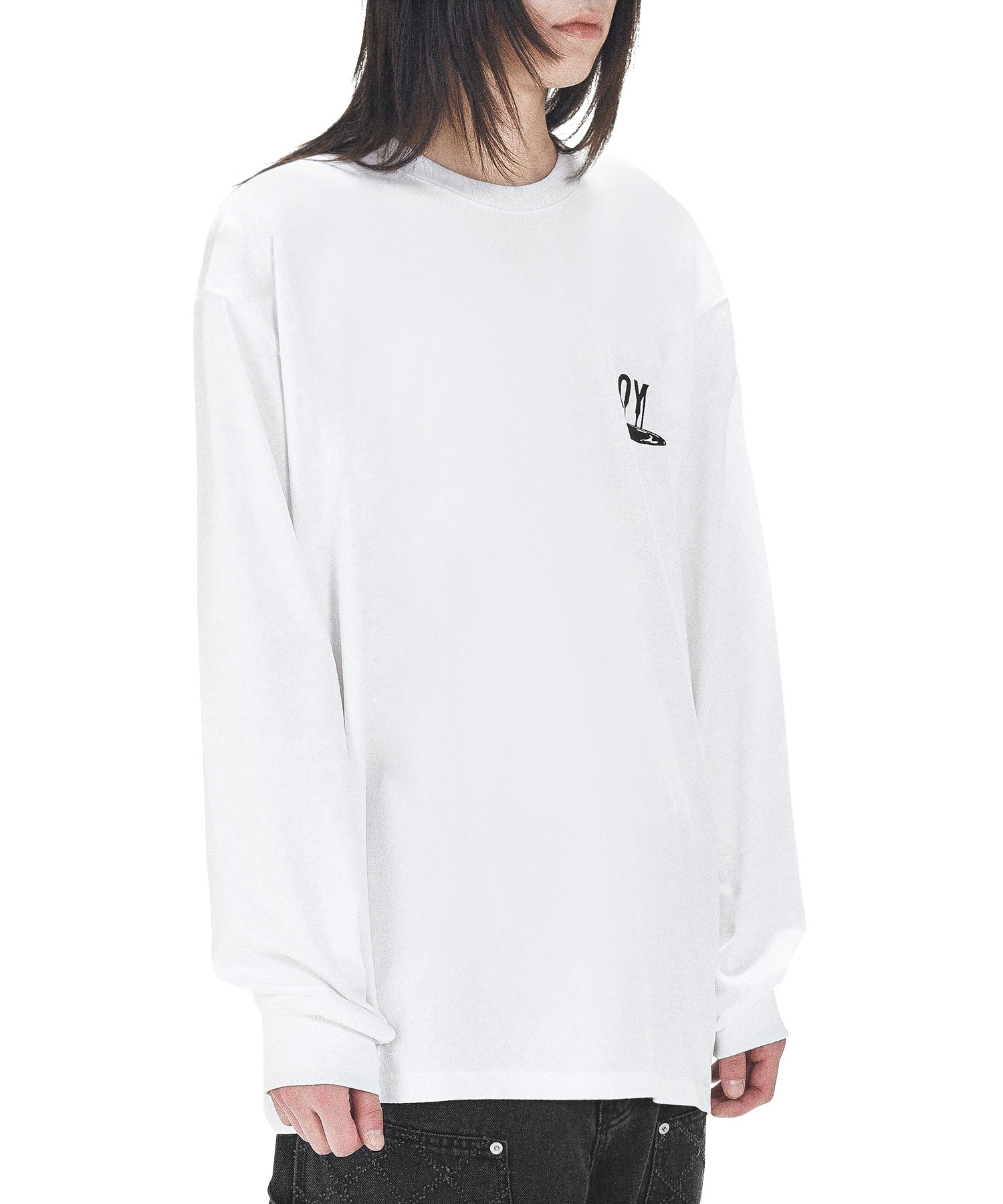 ★OY★ROSE OPYD LONG SLEEVE - WHITE★正規品/韓国直送料込 OY/オーワイ』 ROSE OPYD LONG SLEEVE/ローズデザインロゴ長袖