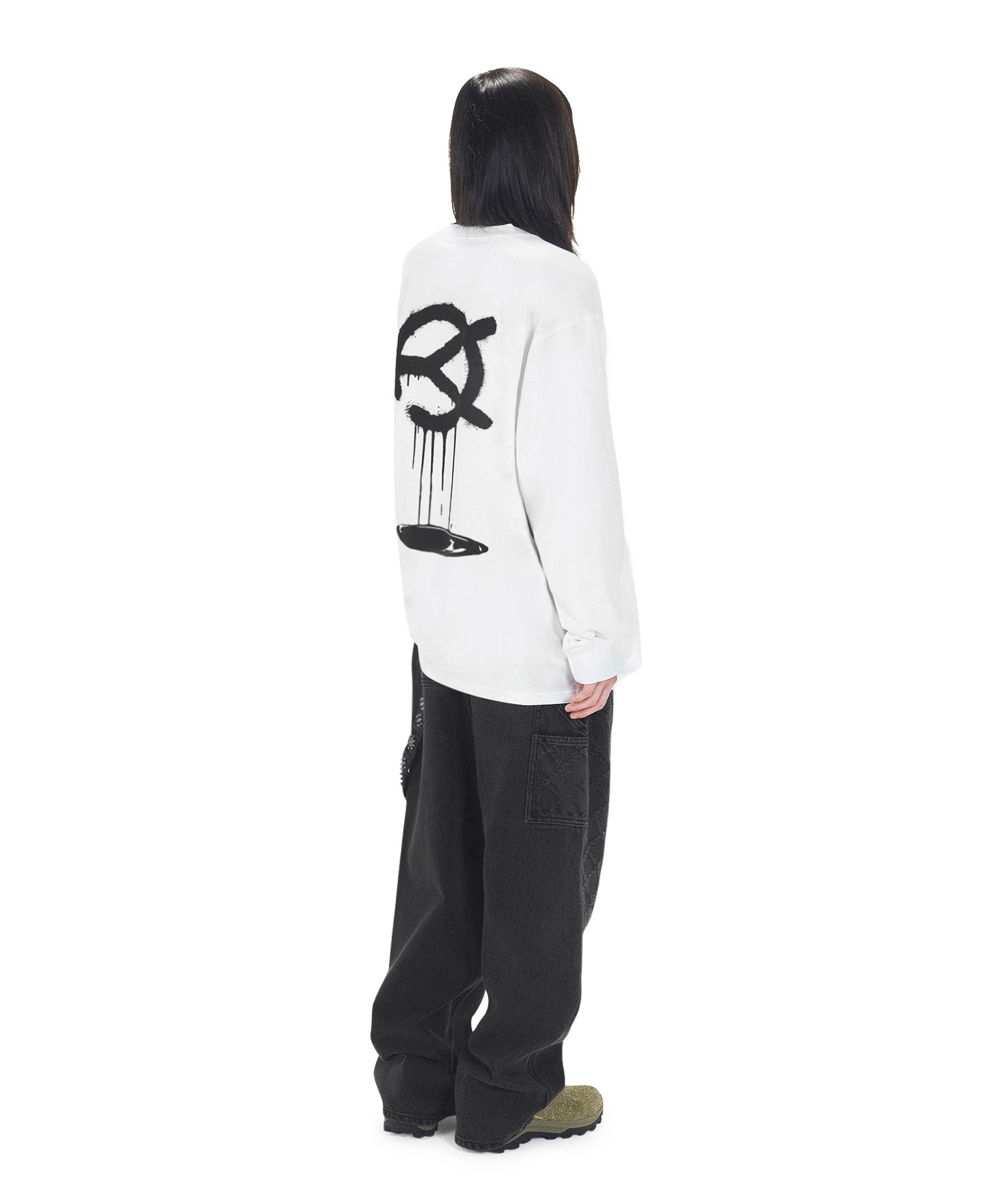 ★OY★ROSE OPYD LONG SLEEVE - WHITE★正規品/韓国直送料込 OY/オーワイ』 ROSE OPYD LONG SLEEVE/ローズデザインロゴ長袖