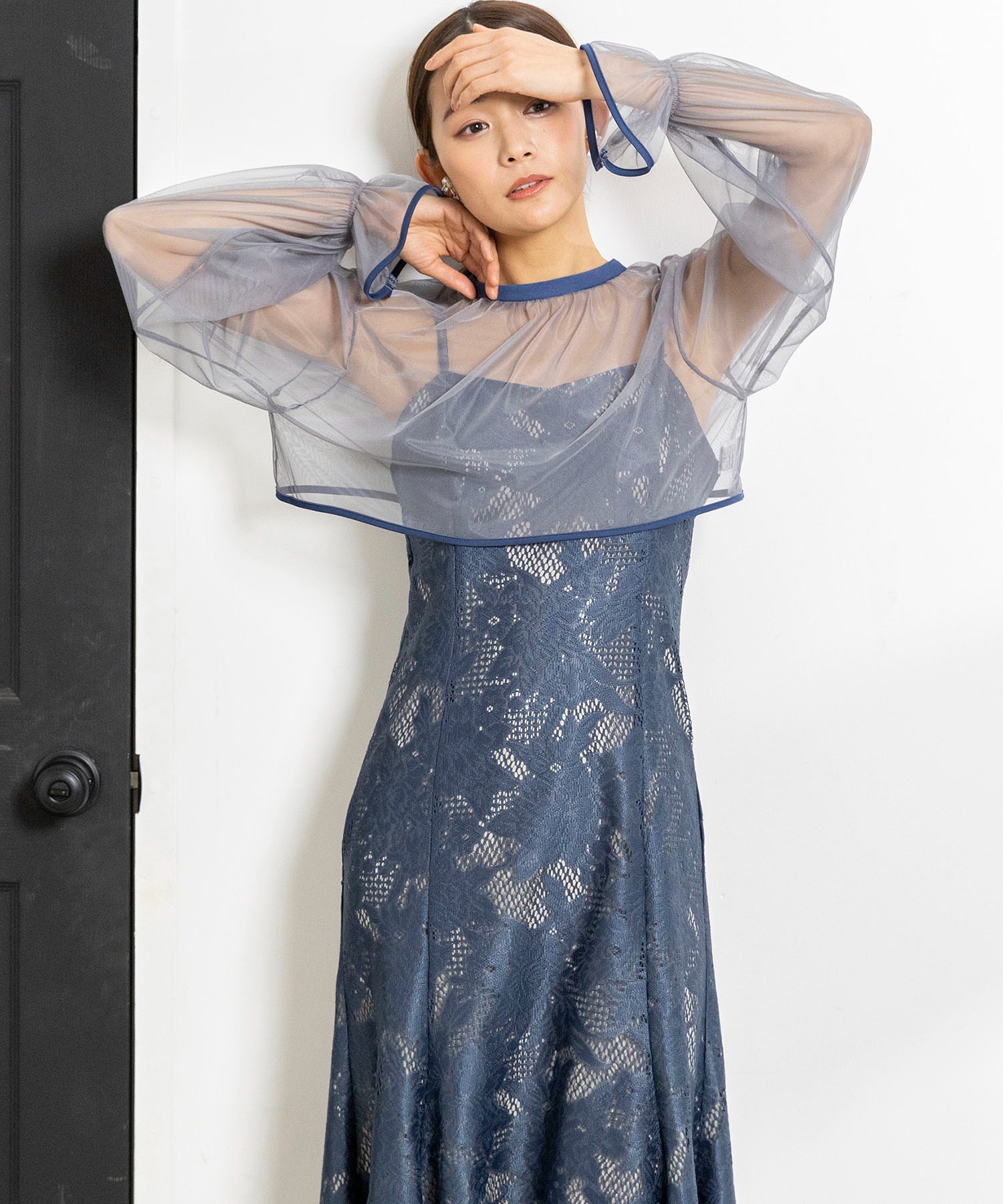 formformfaオリジナル】3wayシフォンボレロ&レースキャミドレス/結婚式