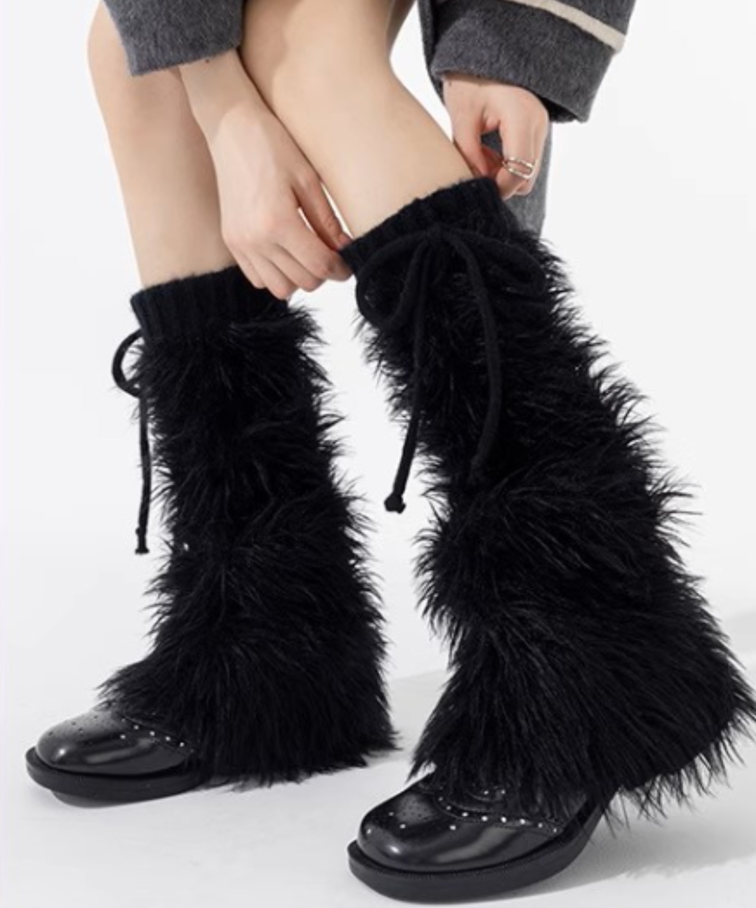 即購可cfierce ブラック　ファー　レッグウォーマー　y2k 00s 即購可cfierce ブラック ファー レッグウォーマー y2k 00s 即購可