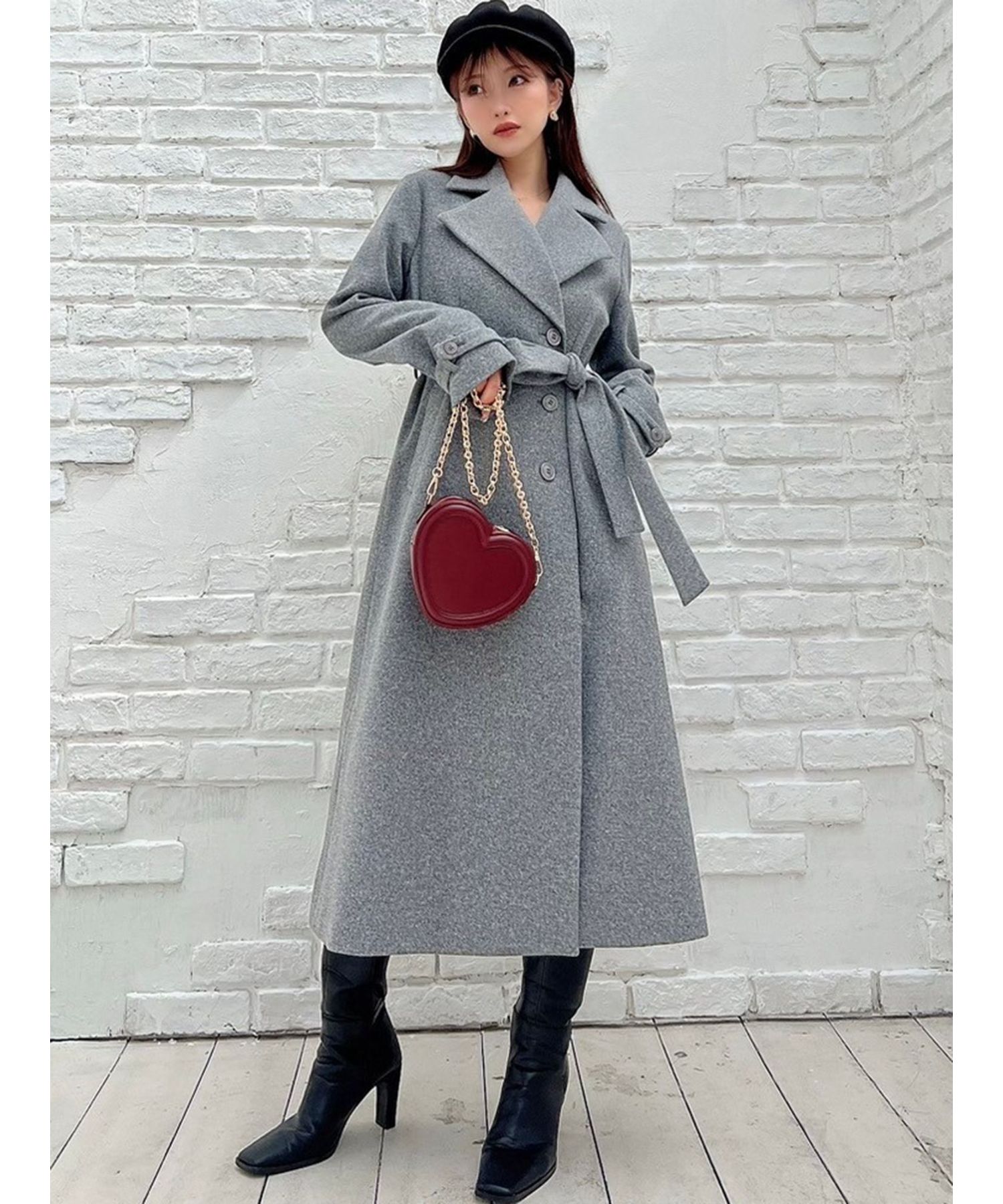 ビッグカラーロングコート