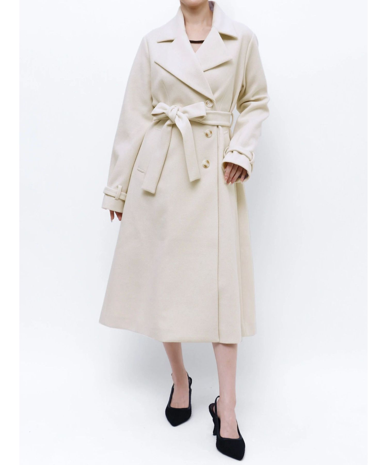 シーニューヨーク　ロングコート　ビッグカラー　裏地キルティング　アメリカ製 シーニューヨーク ロングコート ビッグカラー 裏地キルティング