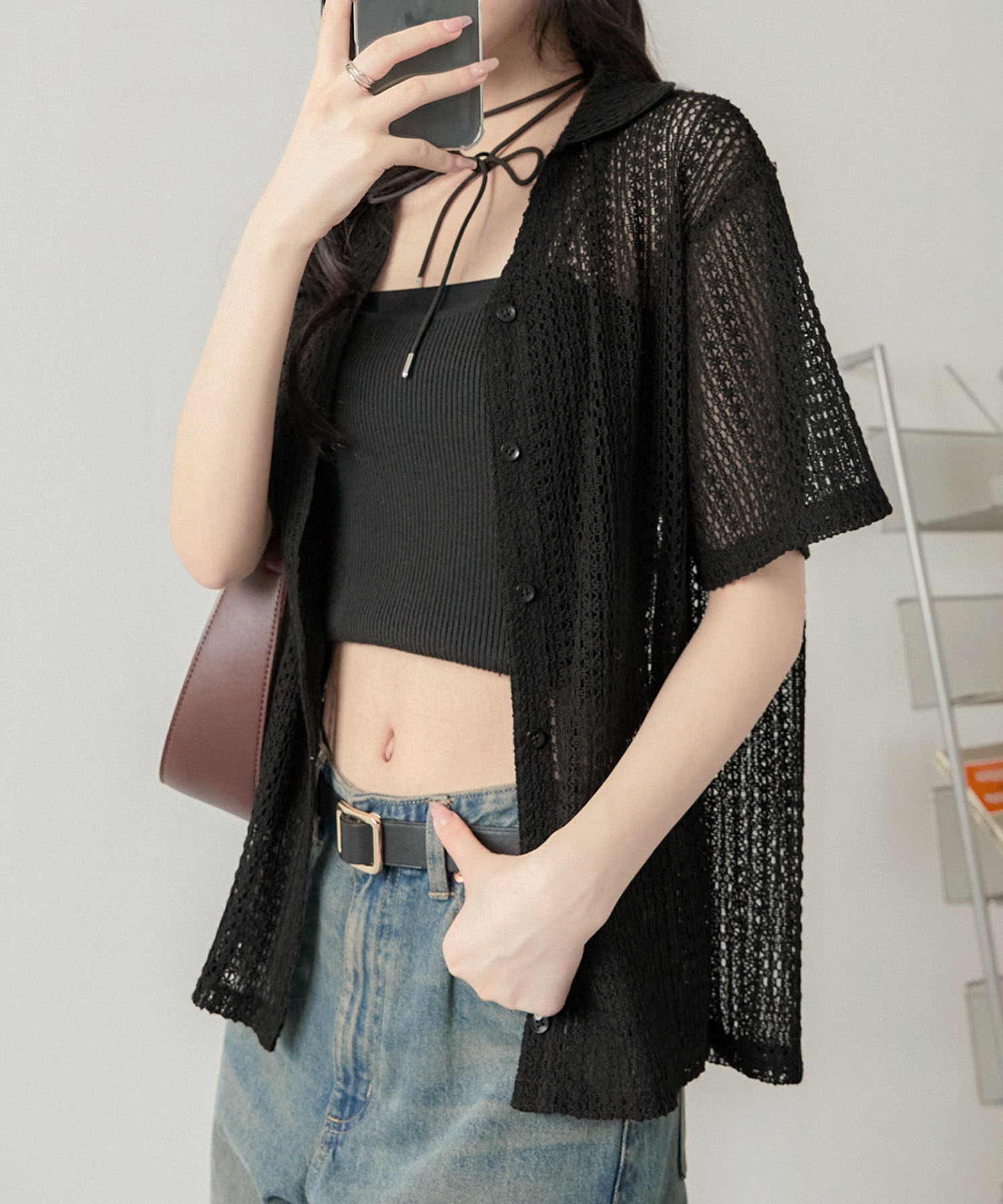 SLY | PLEATS DENIM CAMI トップス (その他トップス ) |SHEL