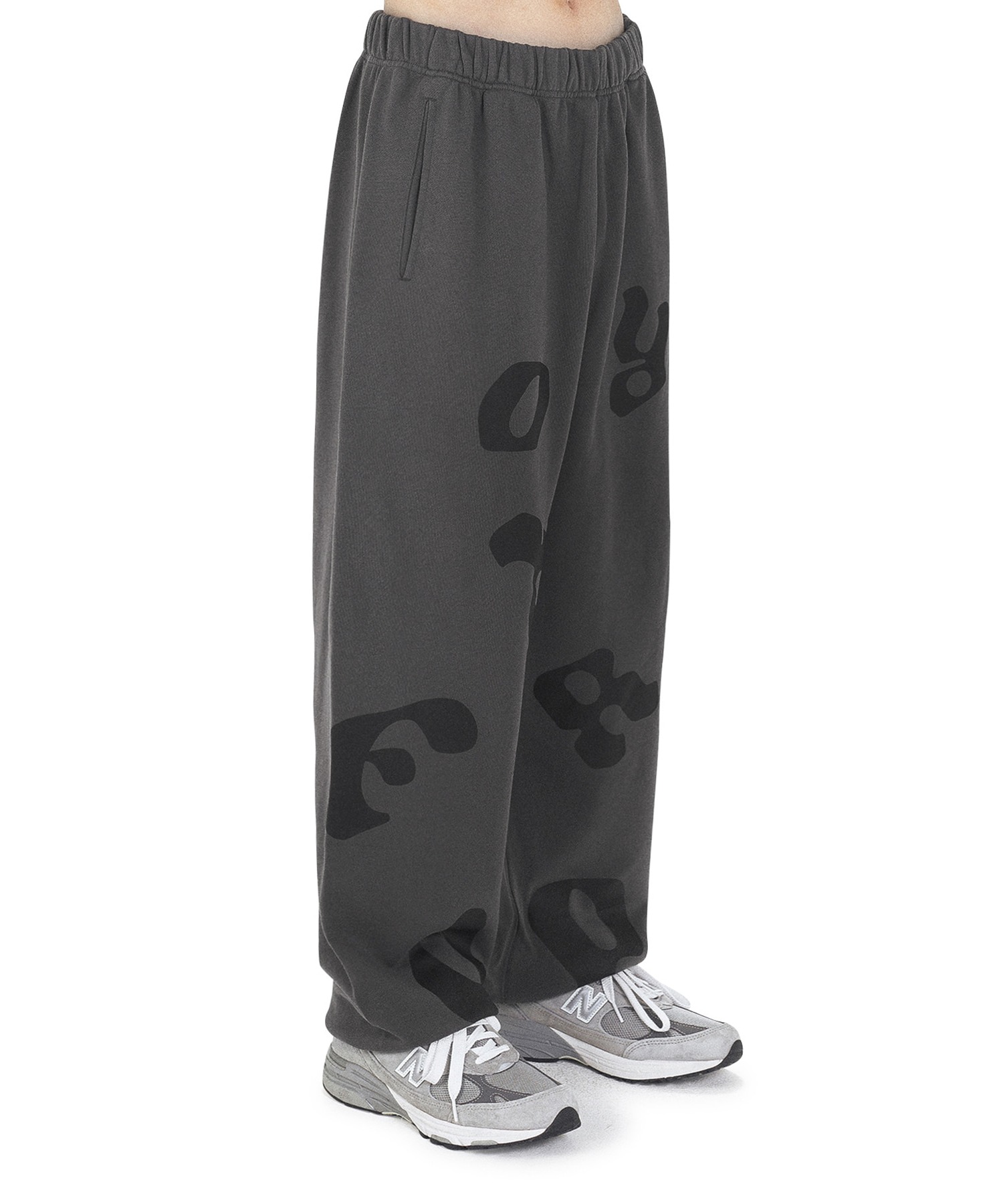 ★OY★OVER CHECK LOGO PANTS-GREY★正規品/韓国直送料込/人気 OY/オーワイ』CURVE LINE LAYERED TRACK JOGGER PANTS/カーブ