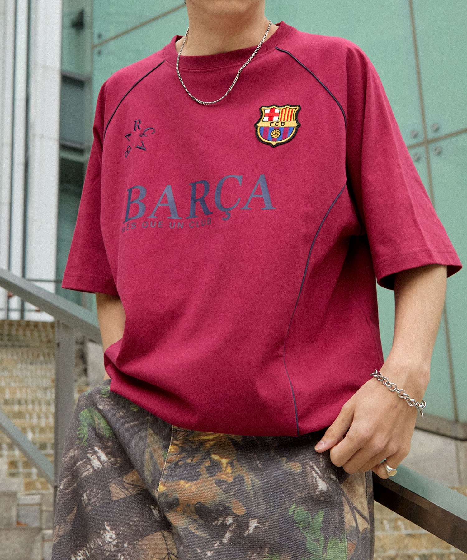 FC BARCELONA/FCバルセロナ】別注ドローコードラグラン袖サッカー