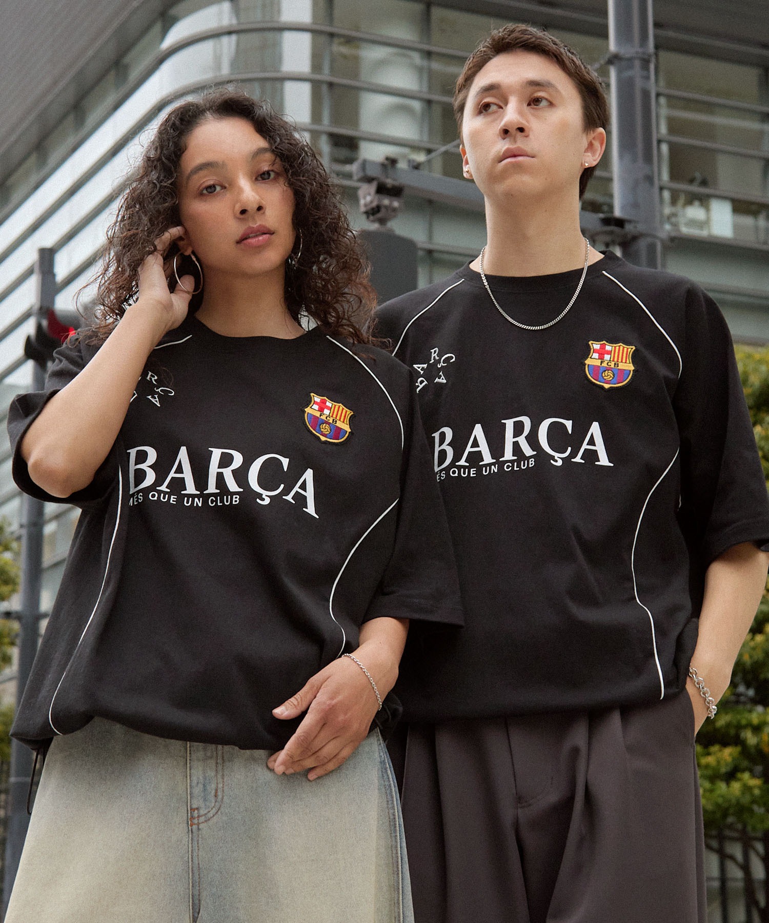 FC BARCELONA/FCバルセロナ】別注ドローコードラグラン袖サッカー