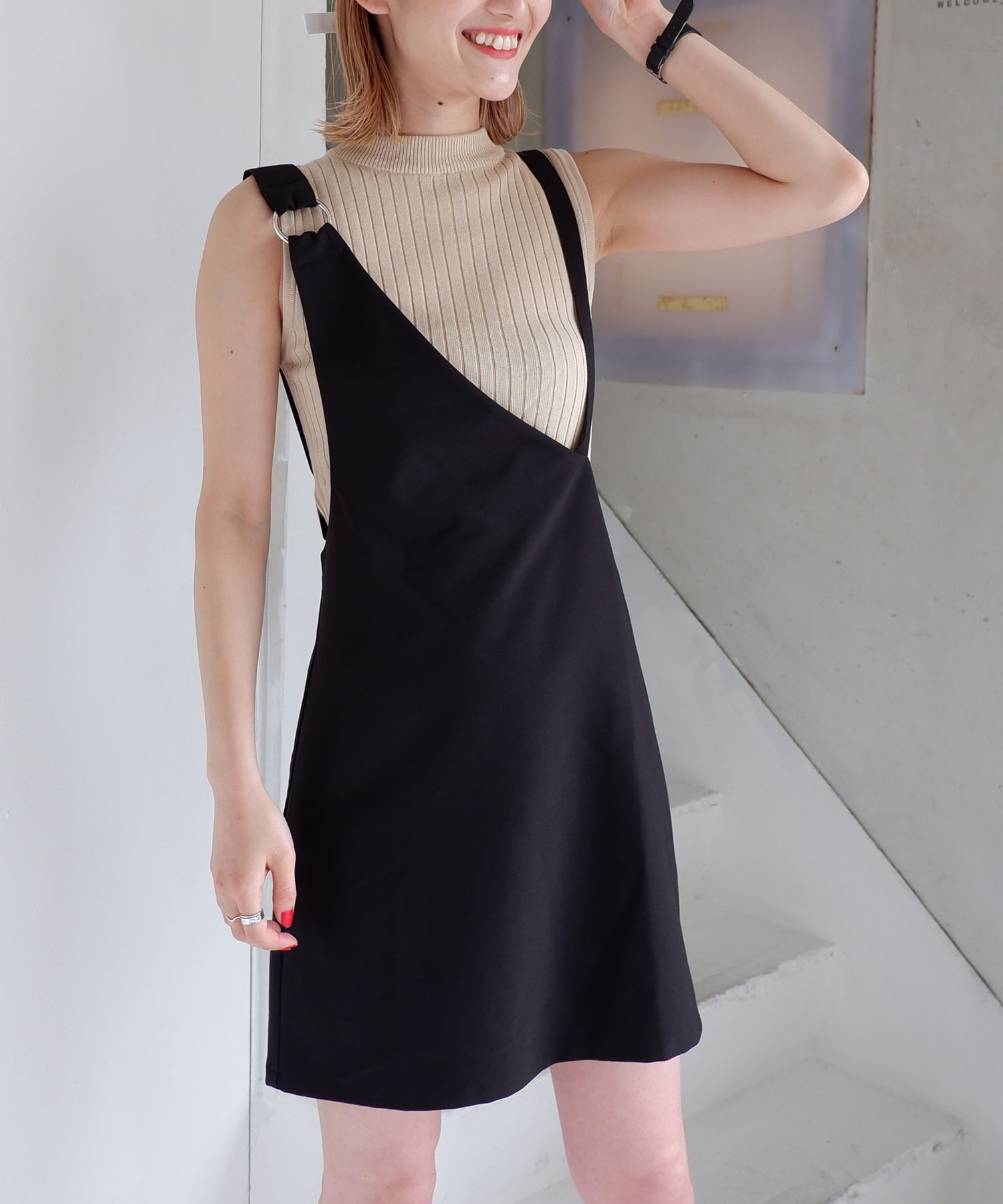 ワンショルダーミニジャンパースカートワンピース Spiralgirl Spiralgirl スパイラルガール公式通販