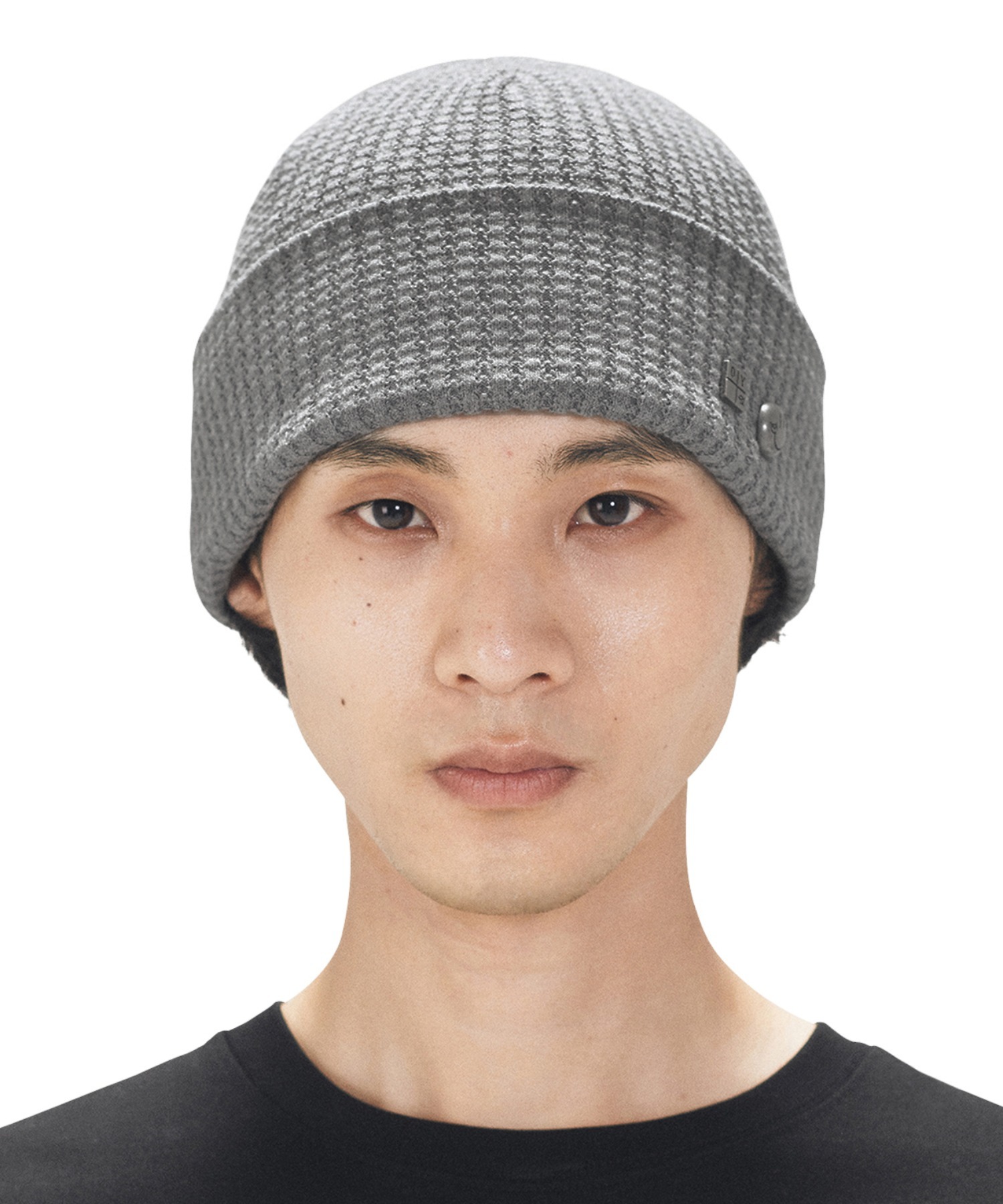 ★OY★SMILE CUBE RIVET WAFFLE BEANIE - BLACK★正規品/送料込 OY/オーワイ』 SMILE CUBE RIVET WAFFLE BEANIE/ワッフル