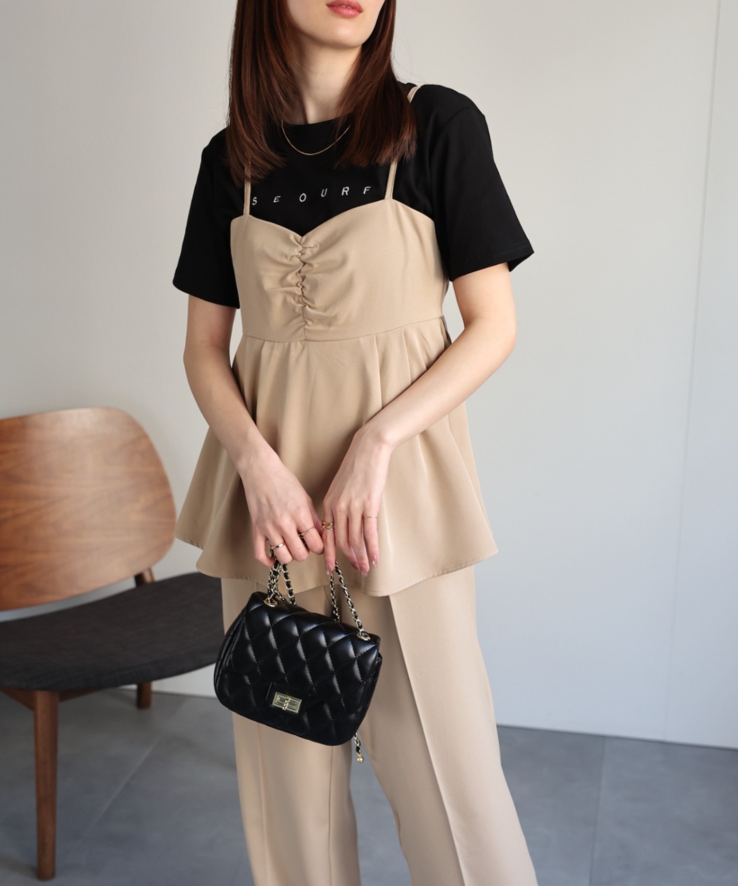model：162cm 着用サイズ：F
