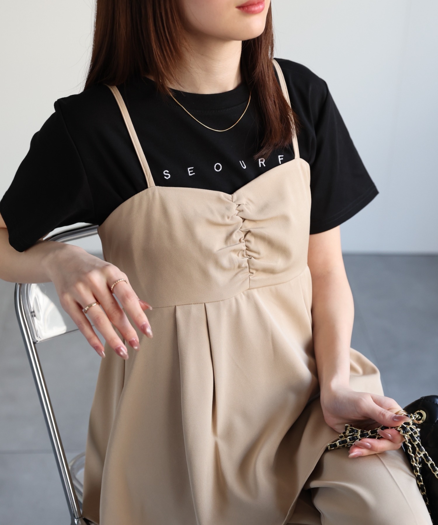 model：162cm 着用サイズ：F