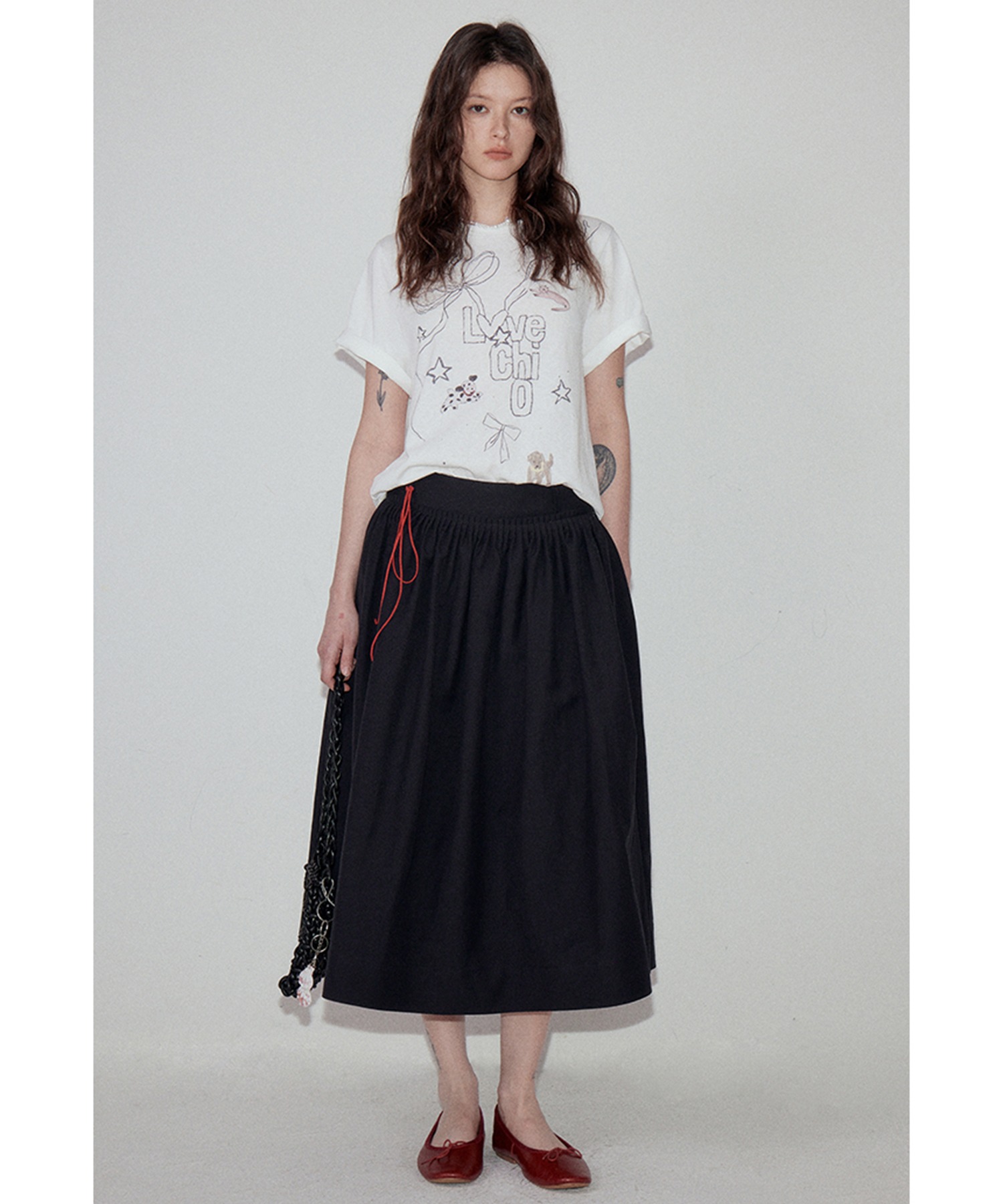 落書きプリント クルーネック 半袖Tシャツ FX25S016【Fano Studios