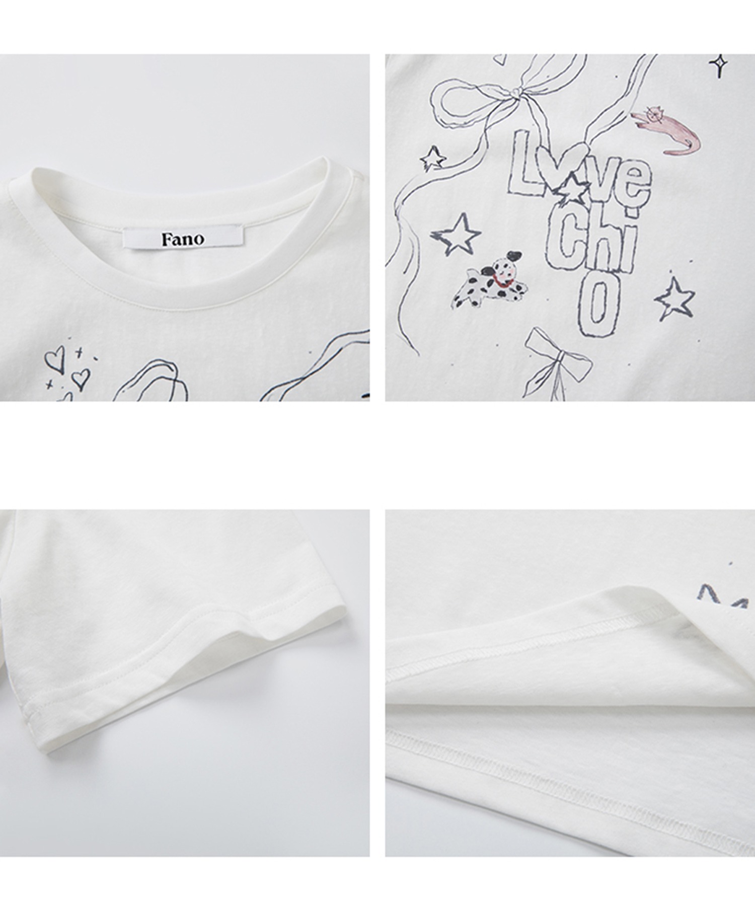 落書きプリント クルーネック 半袖Tシャツ FX25S016【Fano Studios