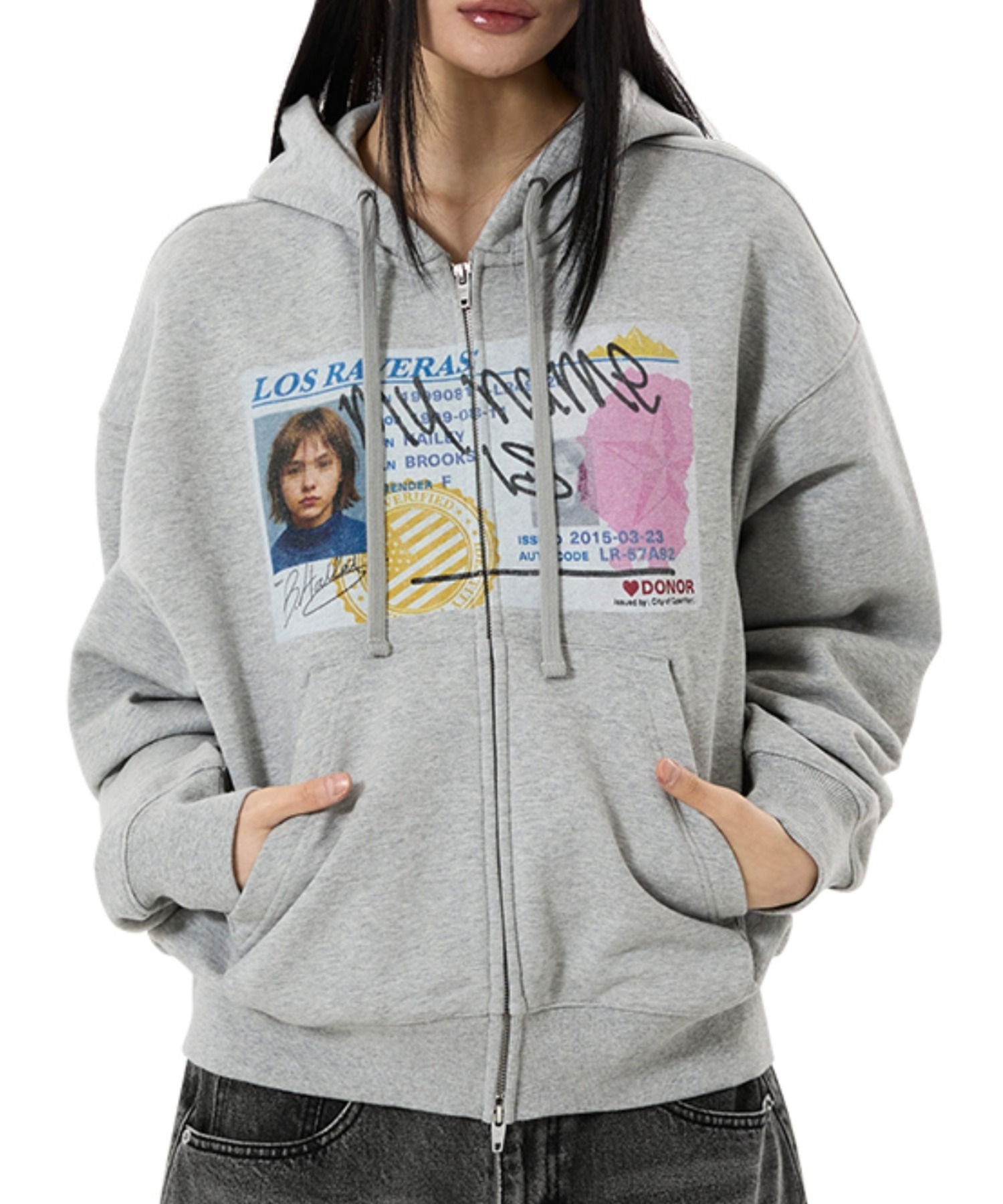 OY/オーワイ』FAKE LICENSE HOODIE ZIP UP/フェイクライセンスジップ
