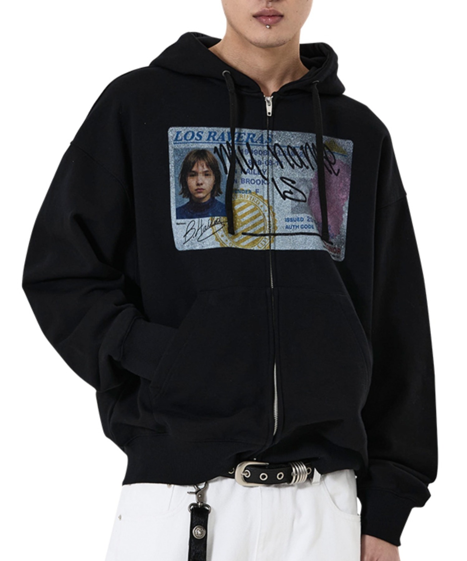 OY/オーワイ』FAKE LICENSE HOODIE ZIP UP/フェイクライセンスジップ