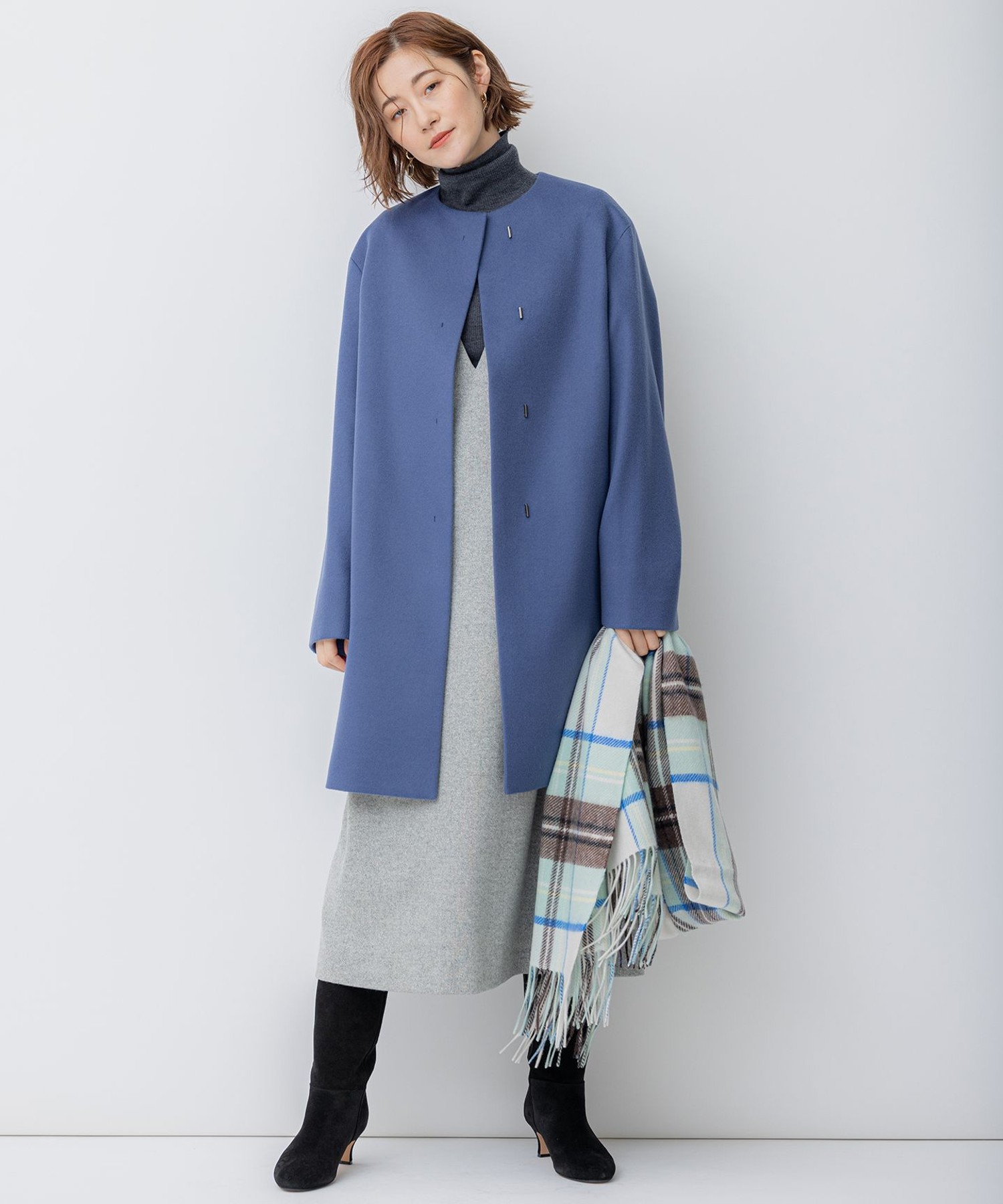 シルクネップツイード ジャンパースカート