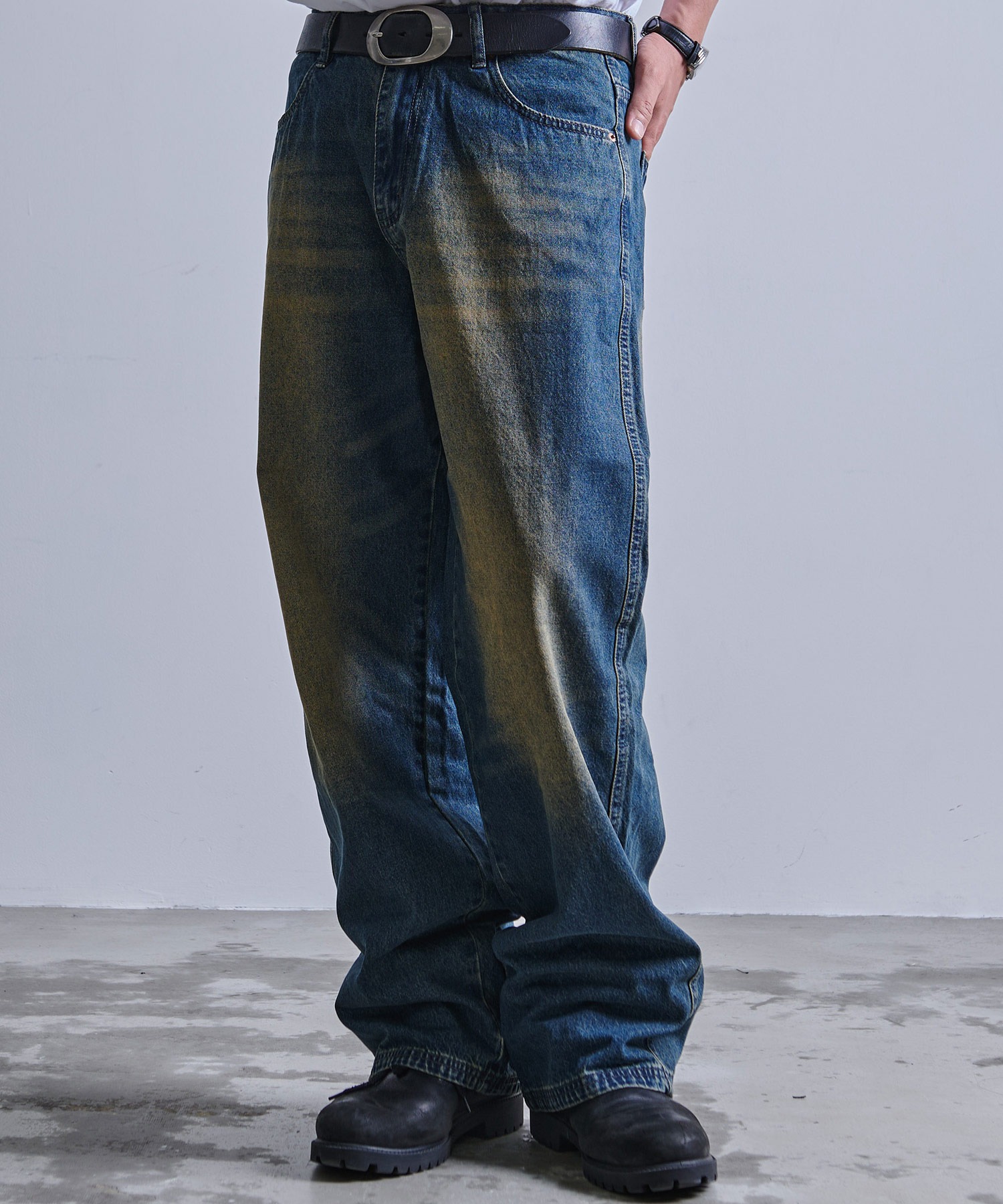 【お買得】ARULE ハードダメージ ルーズデニム パンツ お買得】ARULE ハードダメージ ルーズデニム パンツ