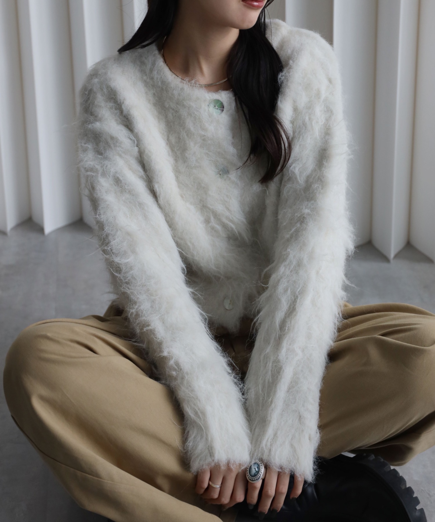 model：164cm. 着用サイズ：FREE